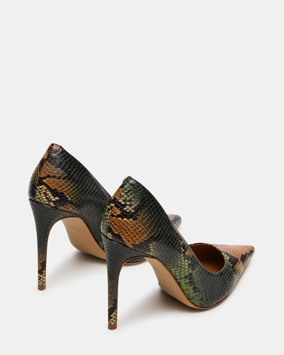 Steve Madden NOIR Green Snake Pointed-Toe Stiletto Pump Women's Heels