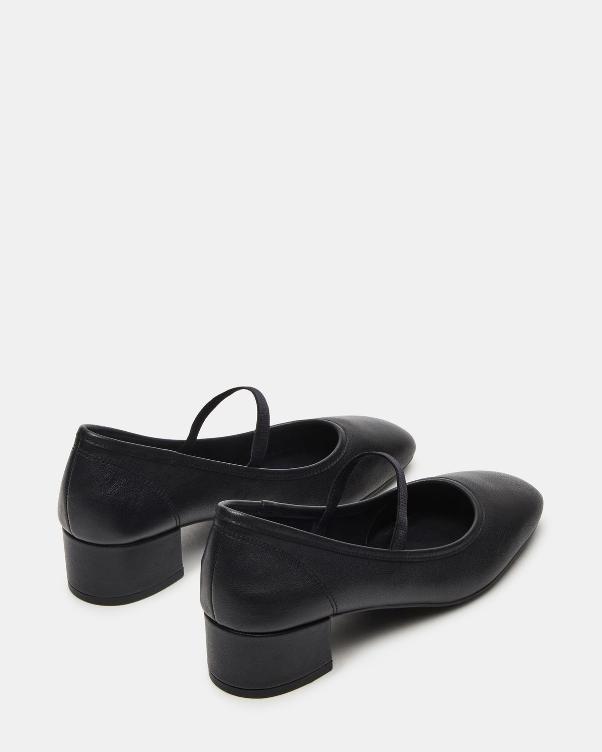 Steve Madden MURAL Black Leather Mary Jane Block Heel Square-Toe Women's Heel
