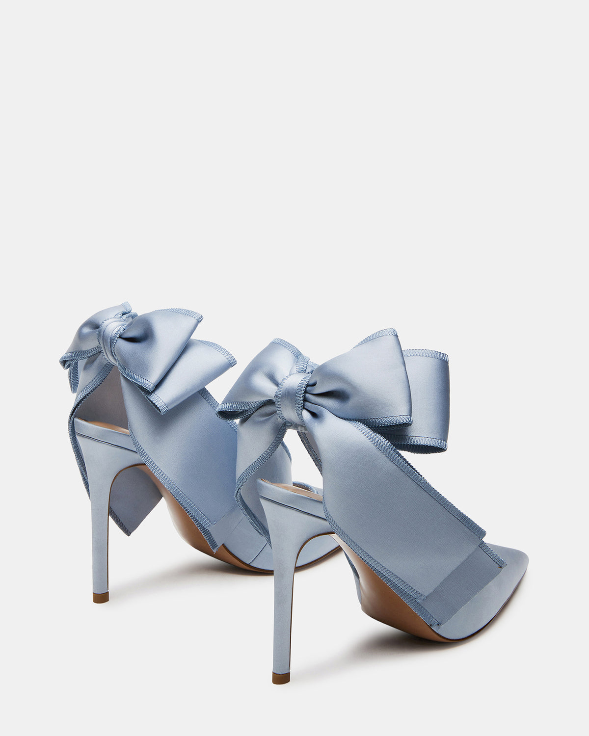 Steve Madden TEACUP Blue Satin Women's Pointed-Toe Slingback Heel