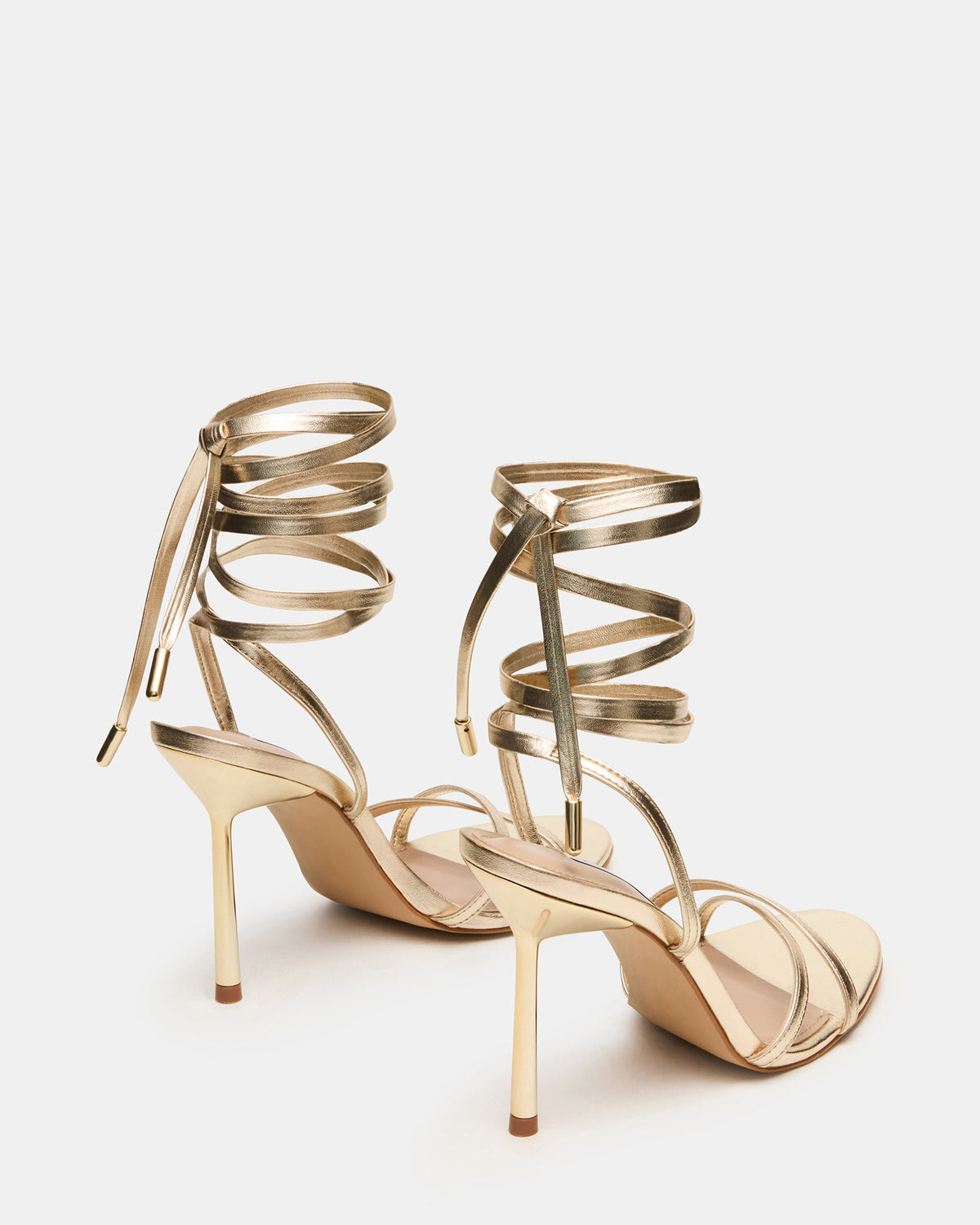 Steve Madden NERI Champagne Strappy Stiletto Round-Toe Women's Heel