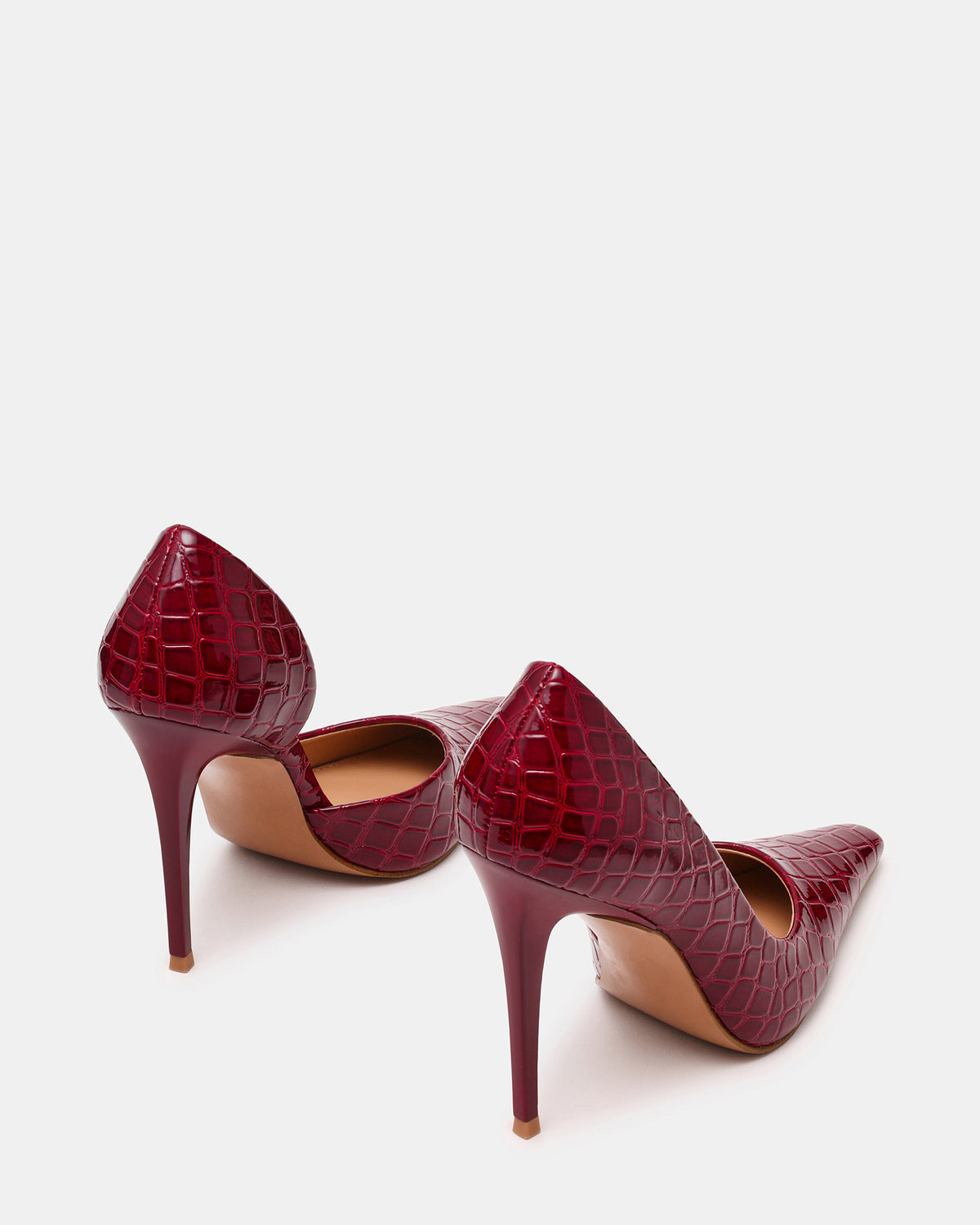 Steve Madden ELEGANT Red Crocodile Pointed-Toe Stiletto Pump Women's Heel