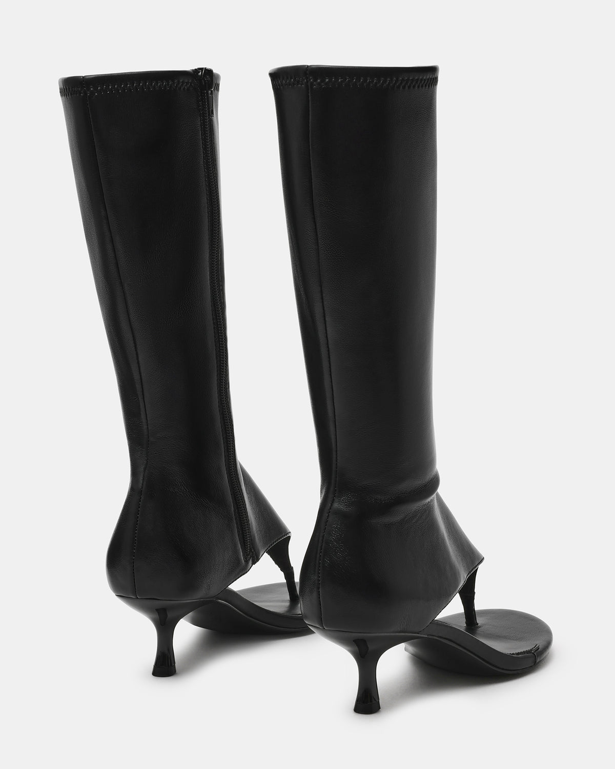 Steve Madden RELENTLESS Black Thong Open-Toe Boot Shaft Women's Heel