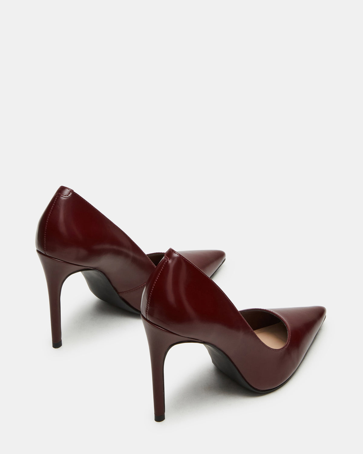 Steve Madden NOIR Wine Leather Pointed-Toe Stiletto Pump Women's Heels