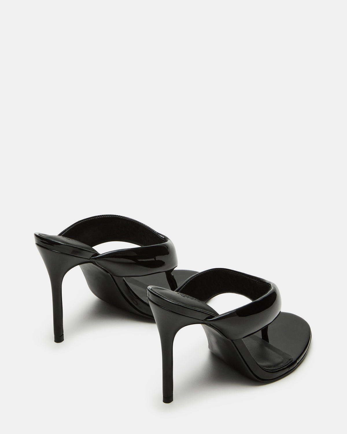 Steve Madden SABINE Black Patent Thong Mule Women's Heel
