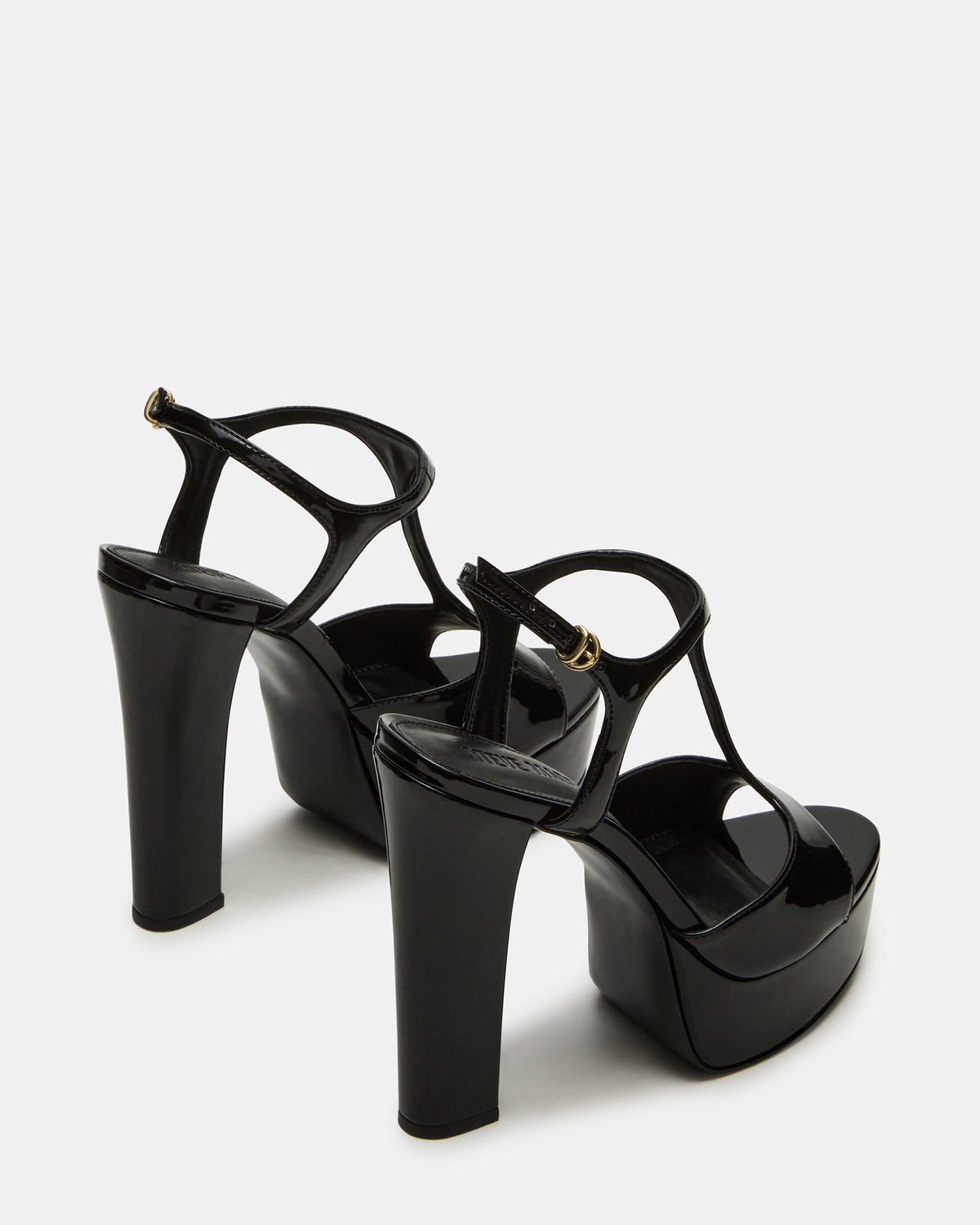 Steve Madden TAMI Black Patent Strappy Platform Women's Heel