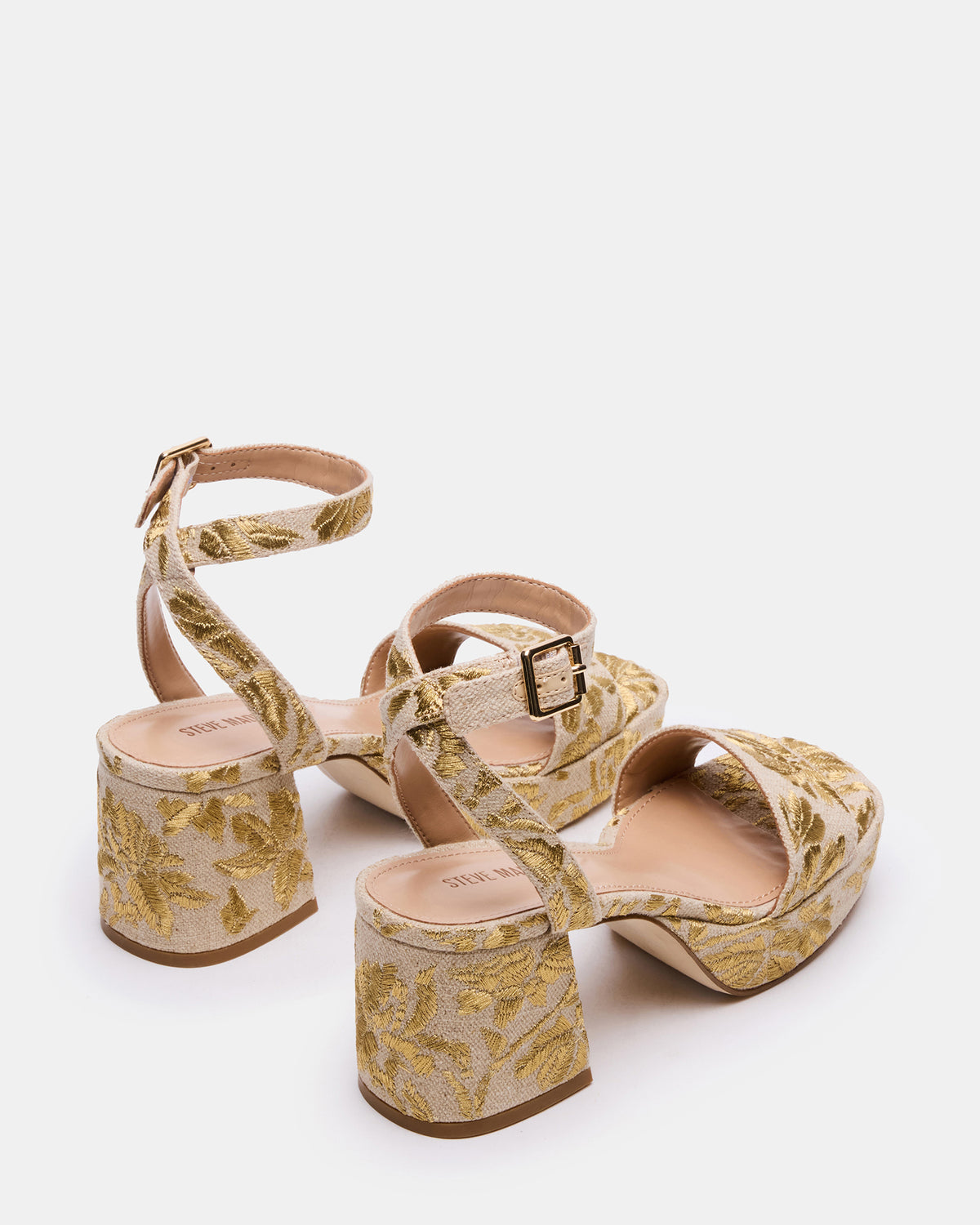 Steve Madden MERCERR Gold Multi Women's Platform Block Heel