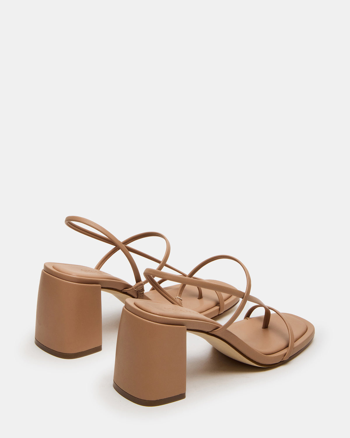 Steve Madden DIORA Natural Women's Strappy Square-Toe Heel