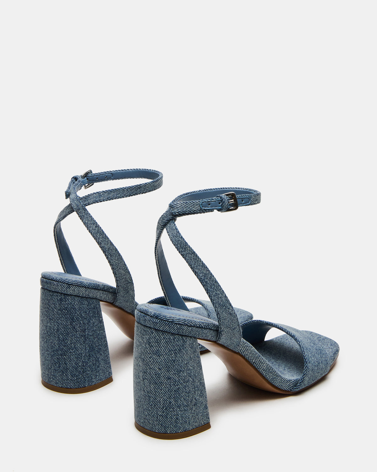 Steve Madden MESSA Denim Fabric Women's Square-Toe Block Heel