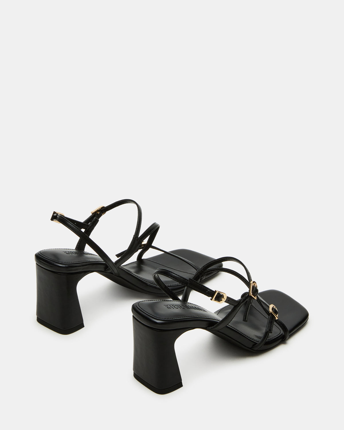 Steve Madden VANTAGE Black Women's Square-Toe Strappy Slingback Heel