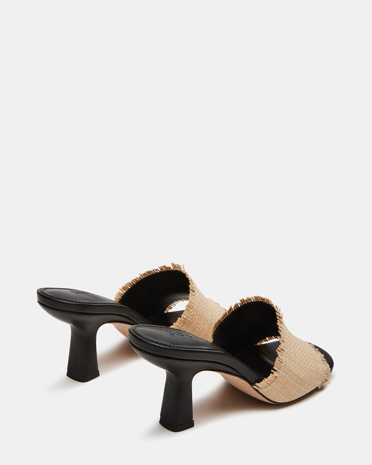 Steve Madden CRESCENT Raffia Square Toe Mule Heel | Women's Heels