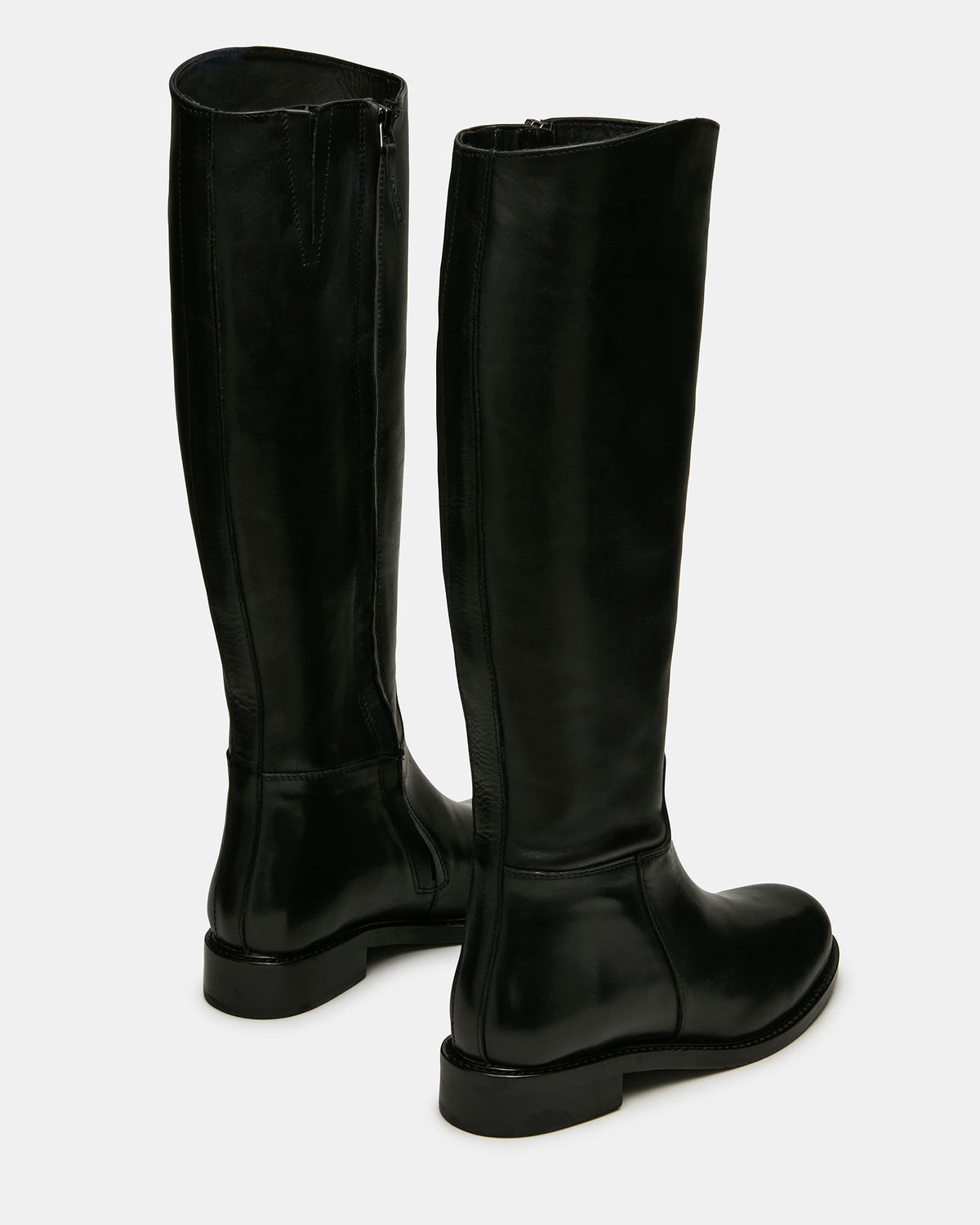 Steve Madden BELMONT Black Leather Knee-High Women's Riding Boot