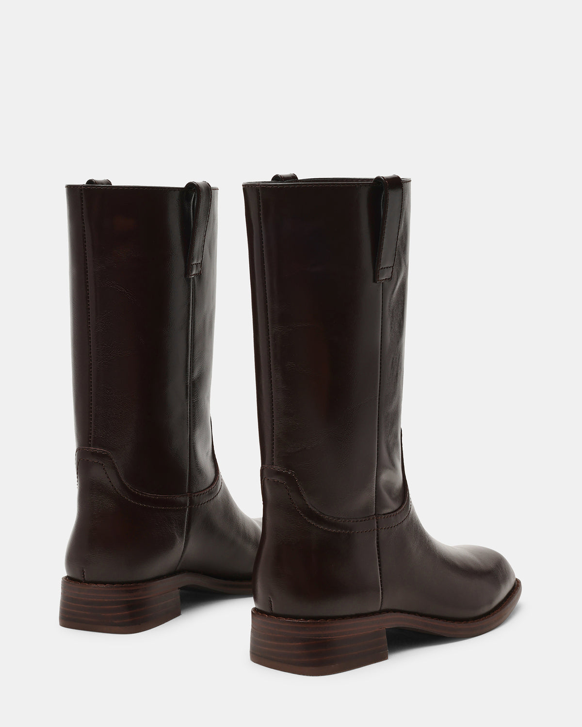 Steve Madden PRIMO Brown Leather Square-Toe Women's Boot