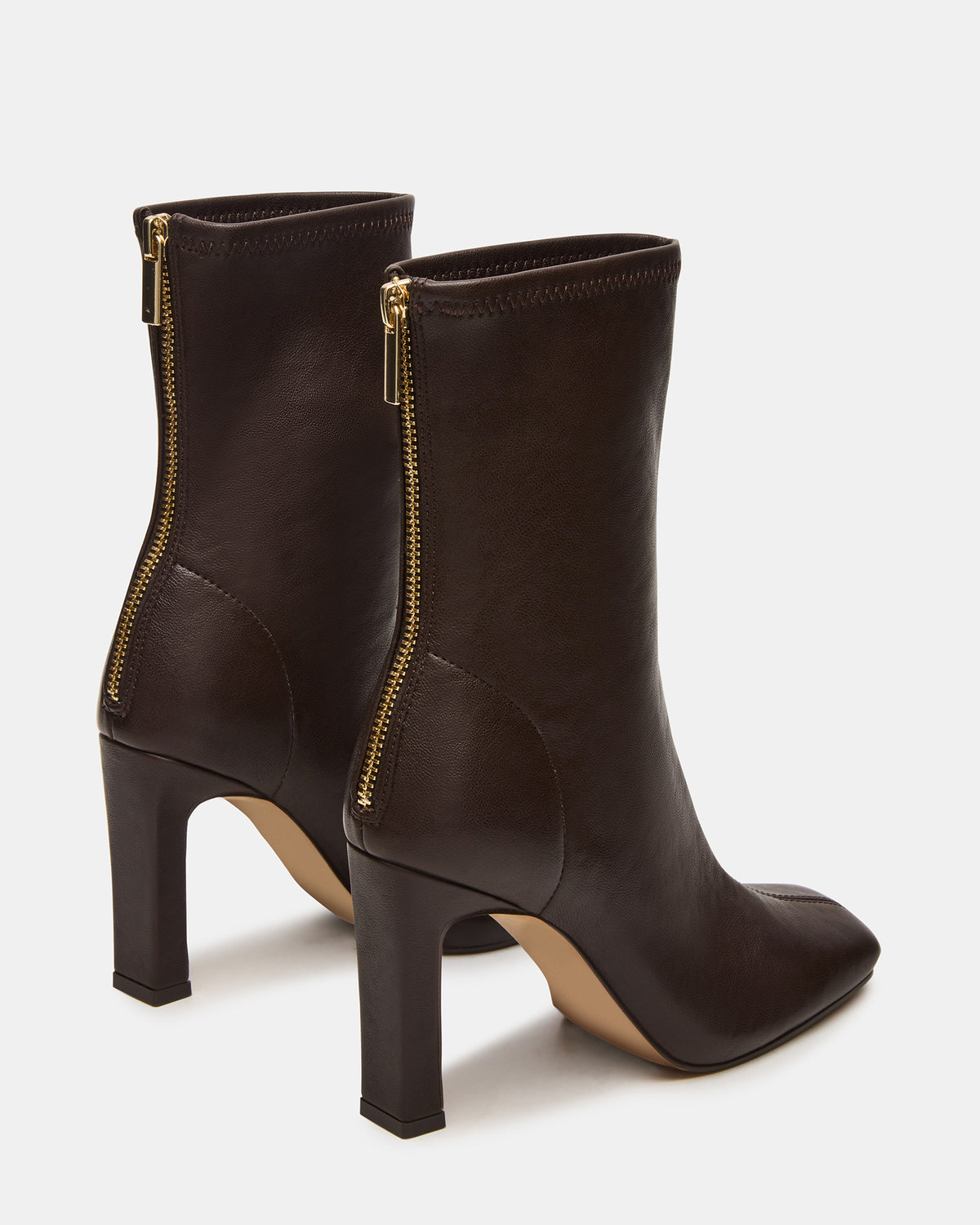 Steve Madden KHELAN Brown Square-Toe Heeled Women's Ankle Boot