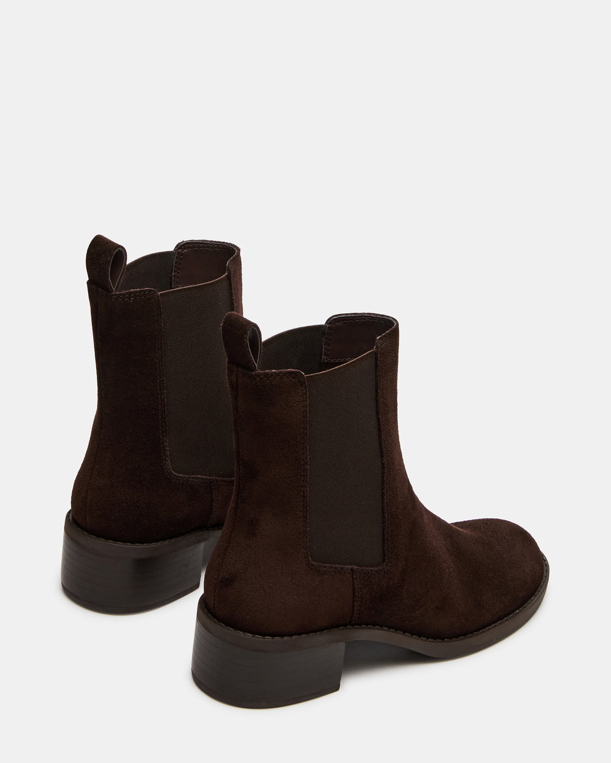 Steve Madden KAPLAN Brown Suede Chelsea Block Heel Women's Ankle Boot