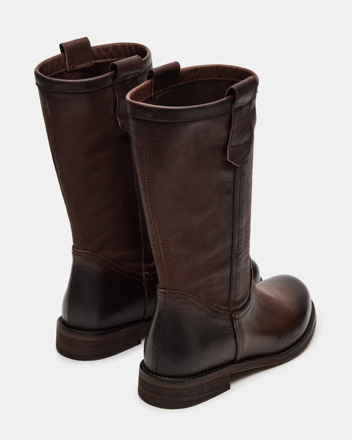Steve Madden RUBEN Brown Leather Rounded Toe Women's Boot