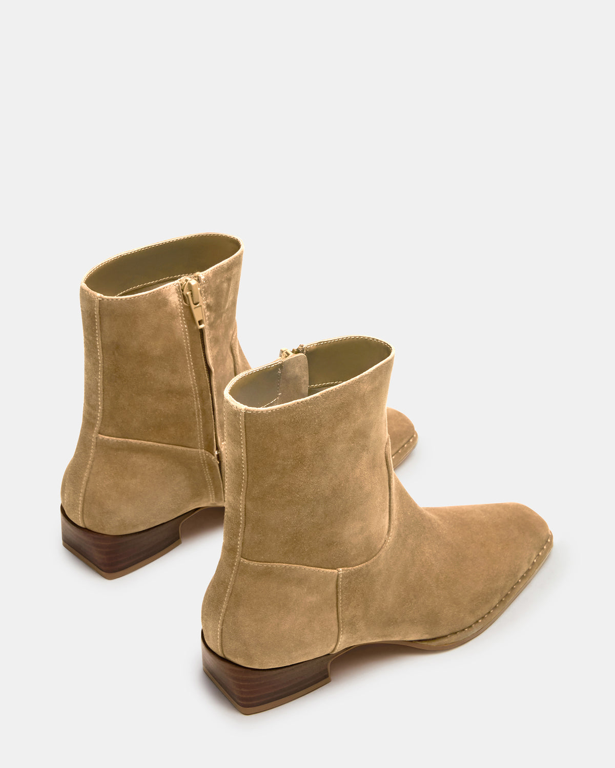 Steve Madden DEFINE Taupe Suede Square-Toe Women's Ankle Boot