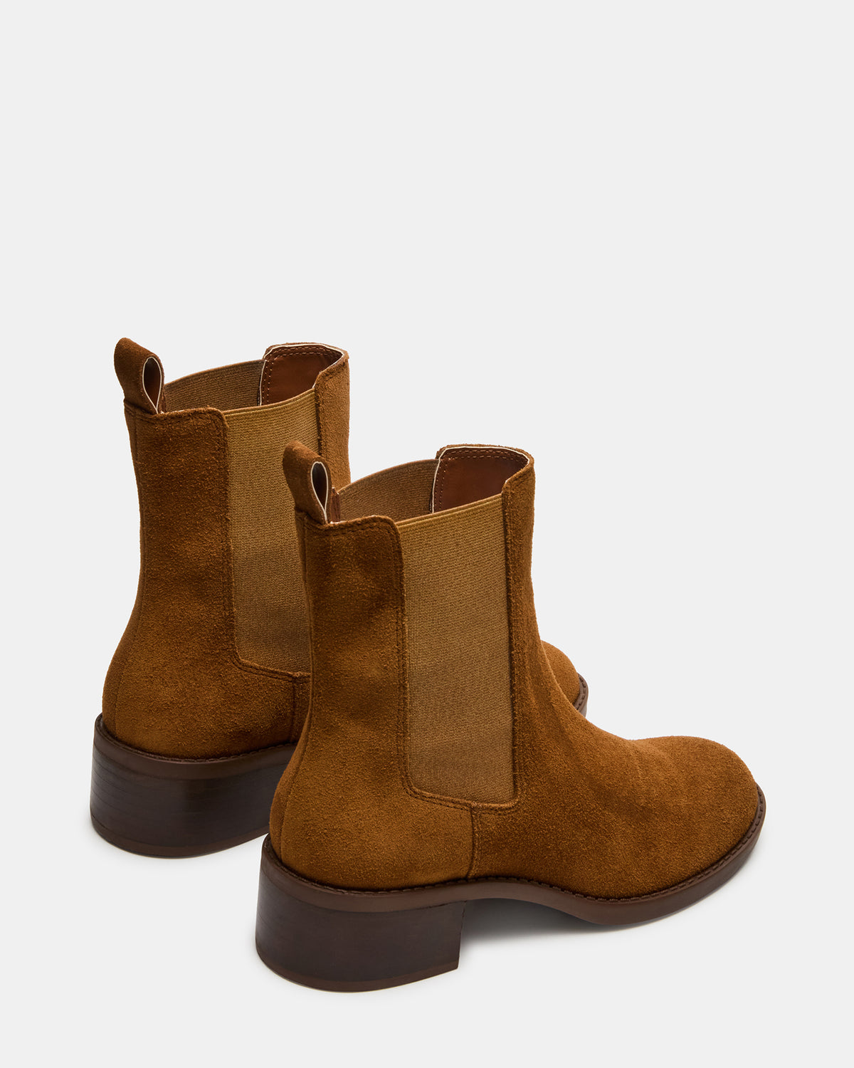 Steve Madden KAPLAN Camel Suede Chelsea Block Heel Women's Ankle Boot