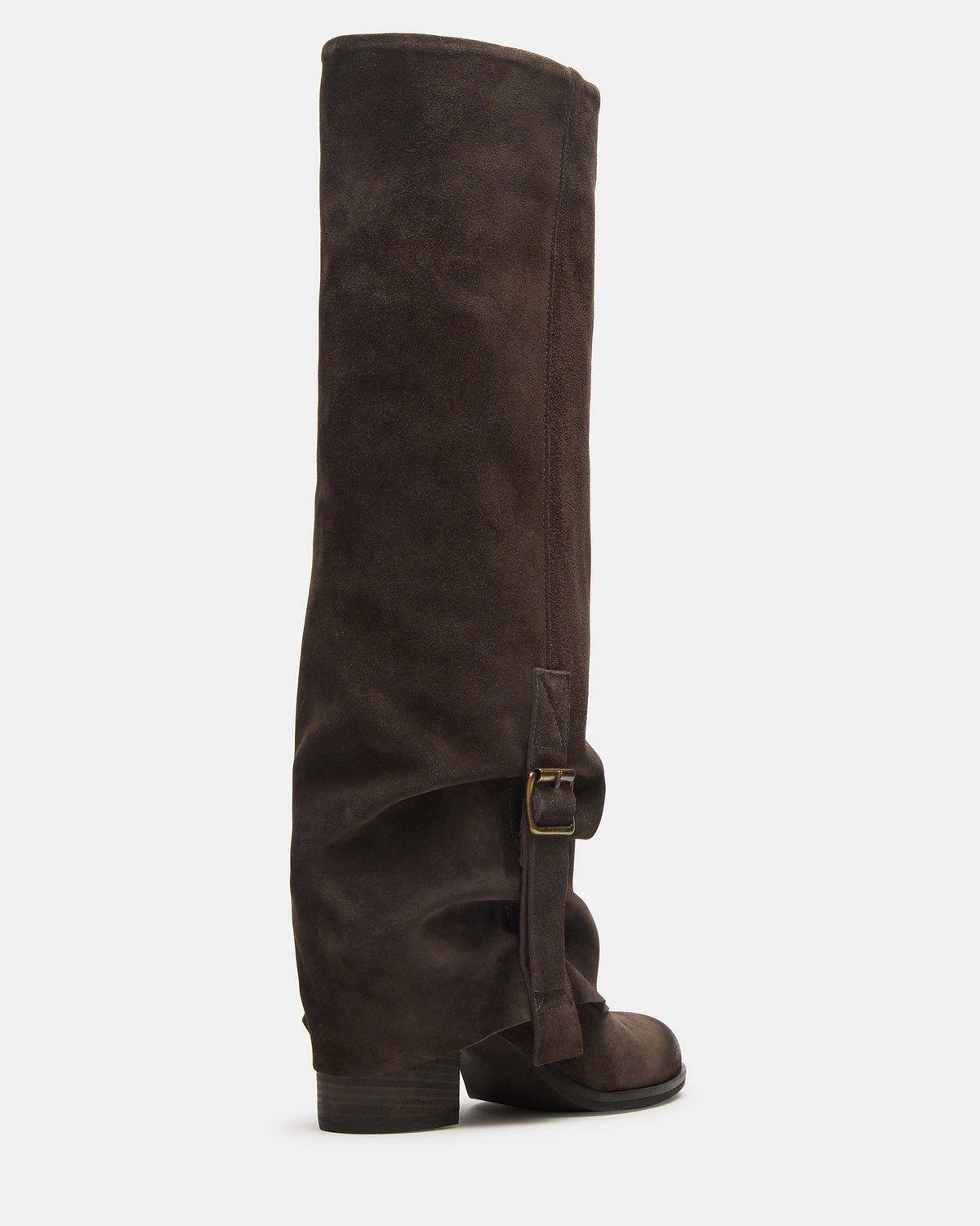 Steve Madden BOZEMAN Dark Taupe Suede Knee-High Fold-Over Cuffed Women's Boot