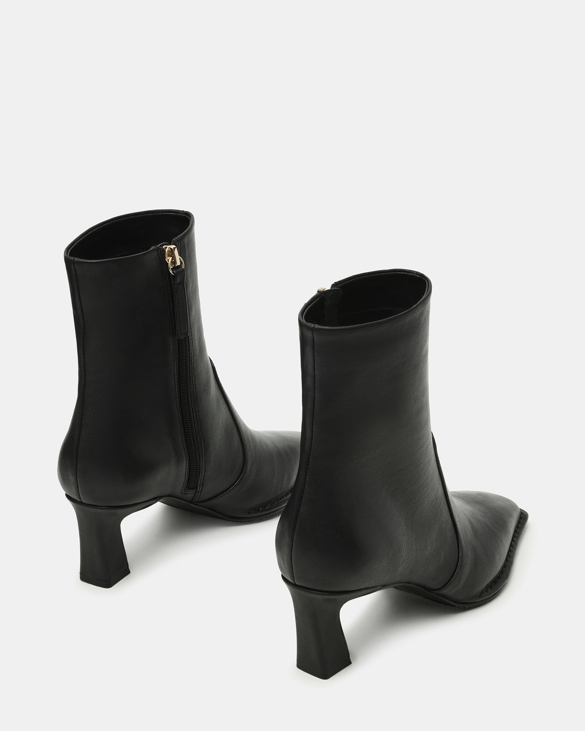 Steve Madden FARE Black Leather Square Toe Women's Ankle Boot