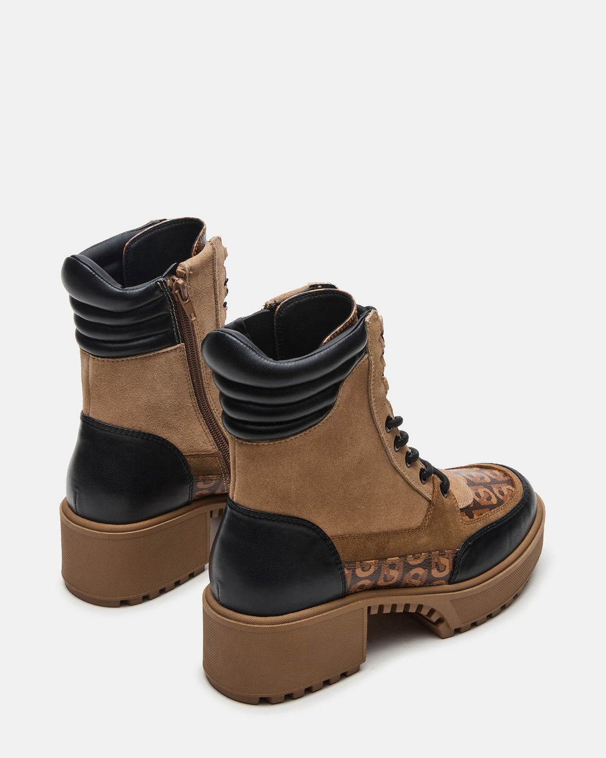 Steve Madden HIKER Tan Multi Platform Lug Lace-Up Women's Anke Boot