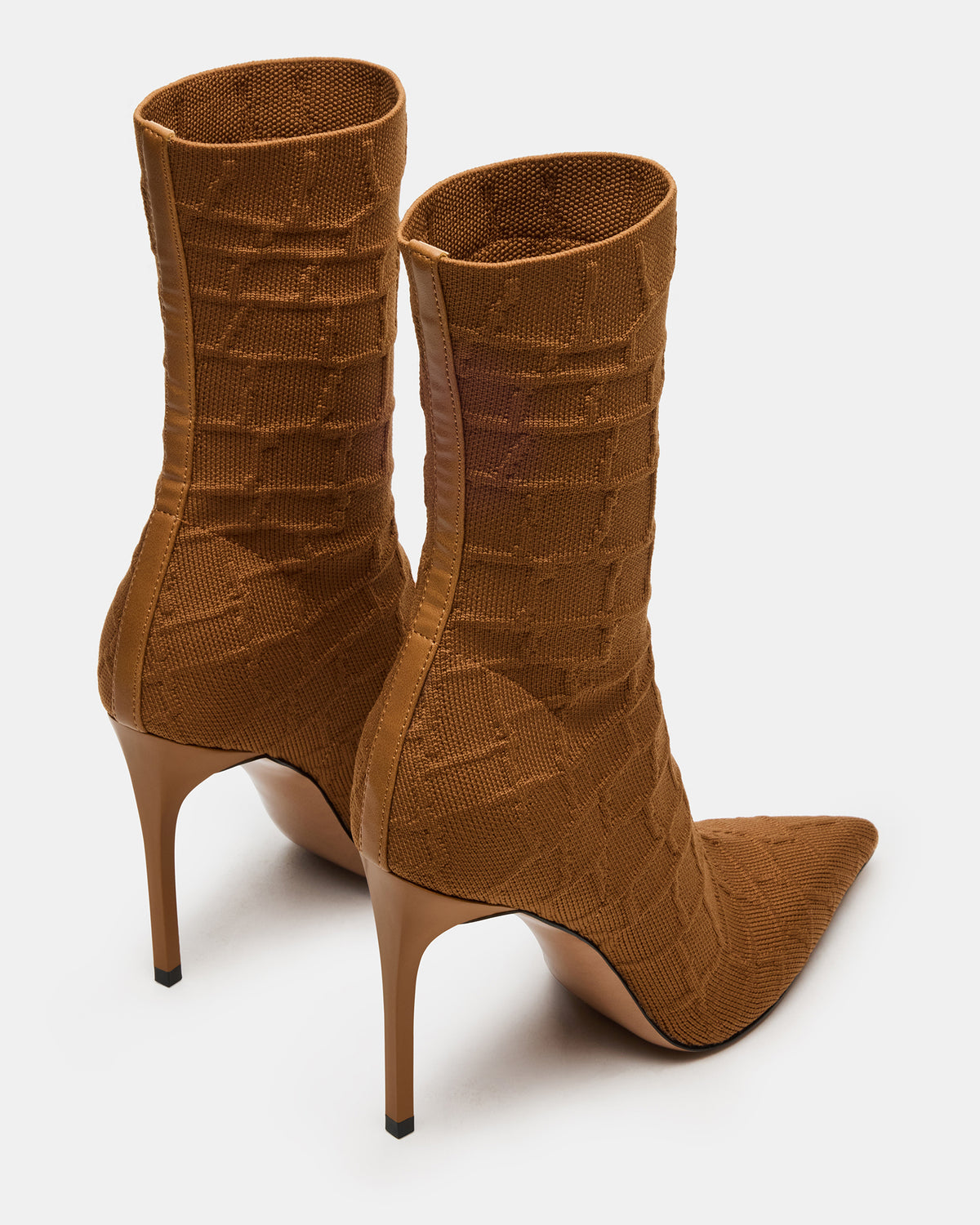 Steve Madden MIDNITE Tan Crocodile Pointed-Toe Stiletto Heel Sock Women's Ankle Boot