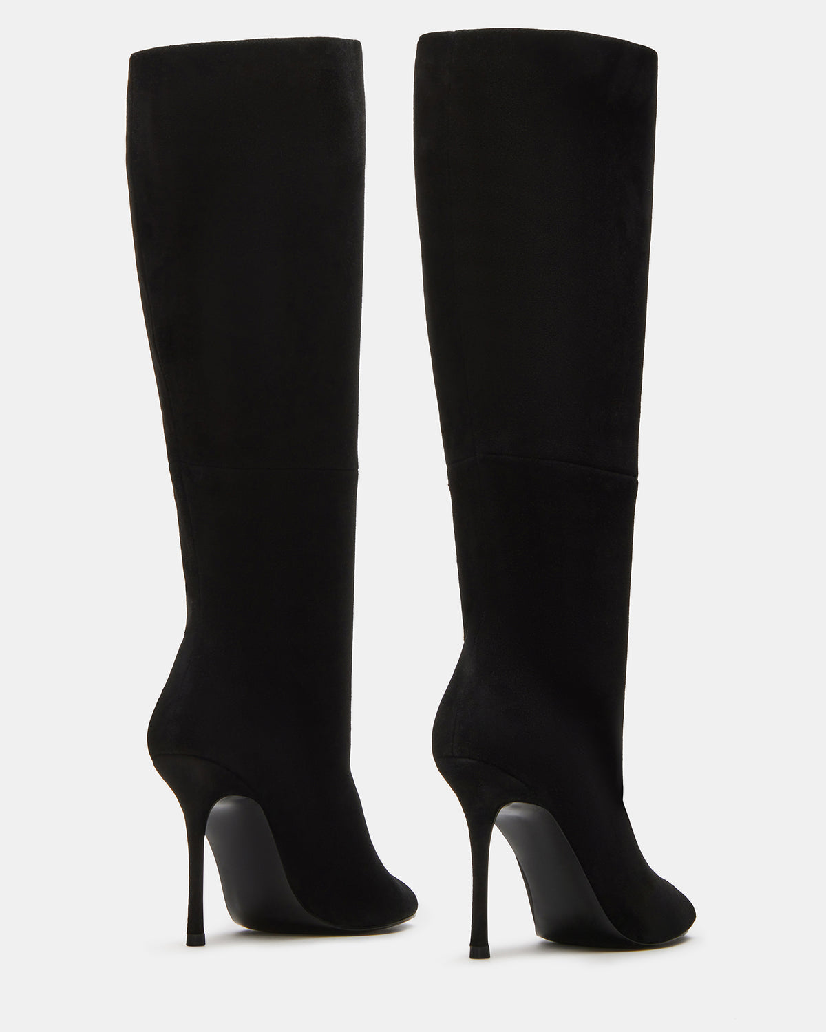 Steve Madden PEGGIE Black Suede Stiletto Heel Peep Toe Women's Boots