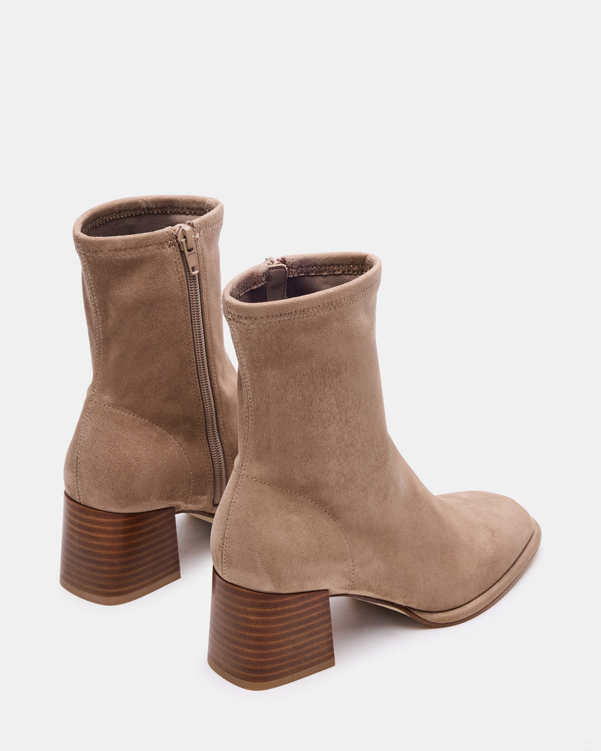 Steve Madden PAMMY Taupe Square-Toe Block Heel Women's Ankle Boot