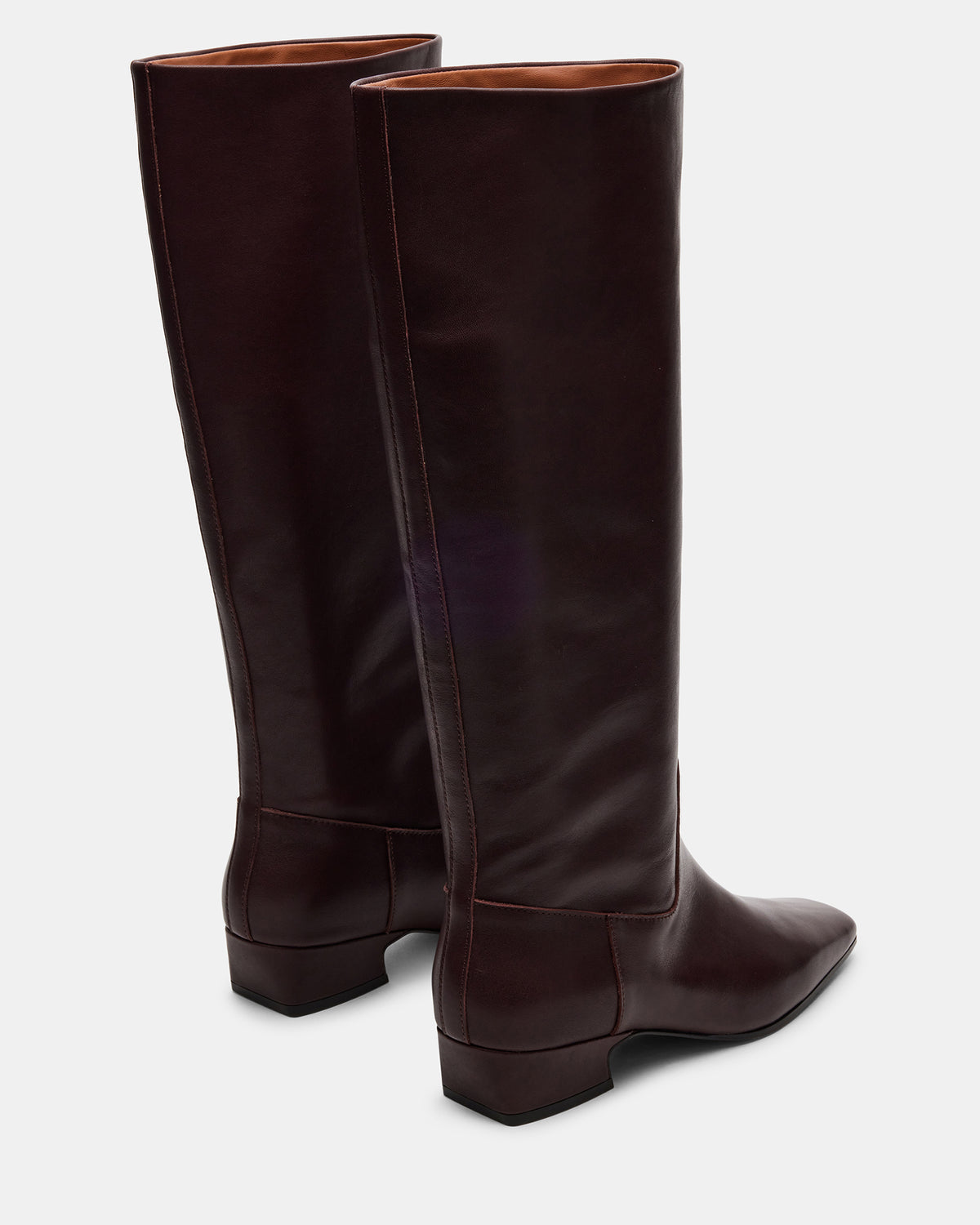Steve Madden GWYNETH Brown/Red Leather Square Toe Boot | Women's Boots