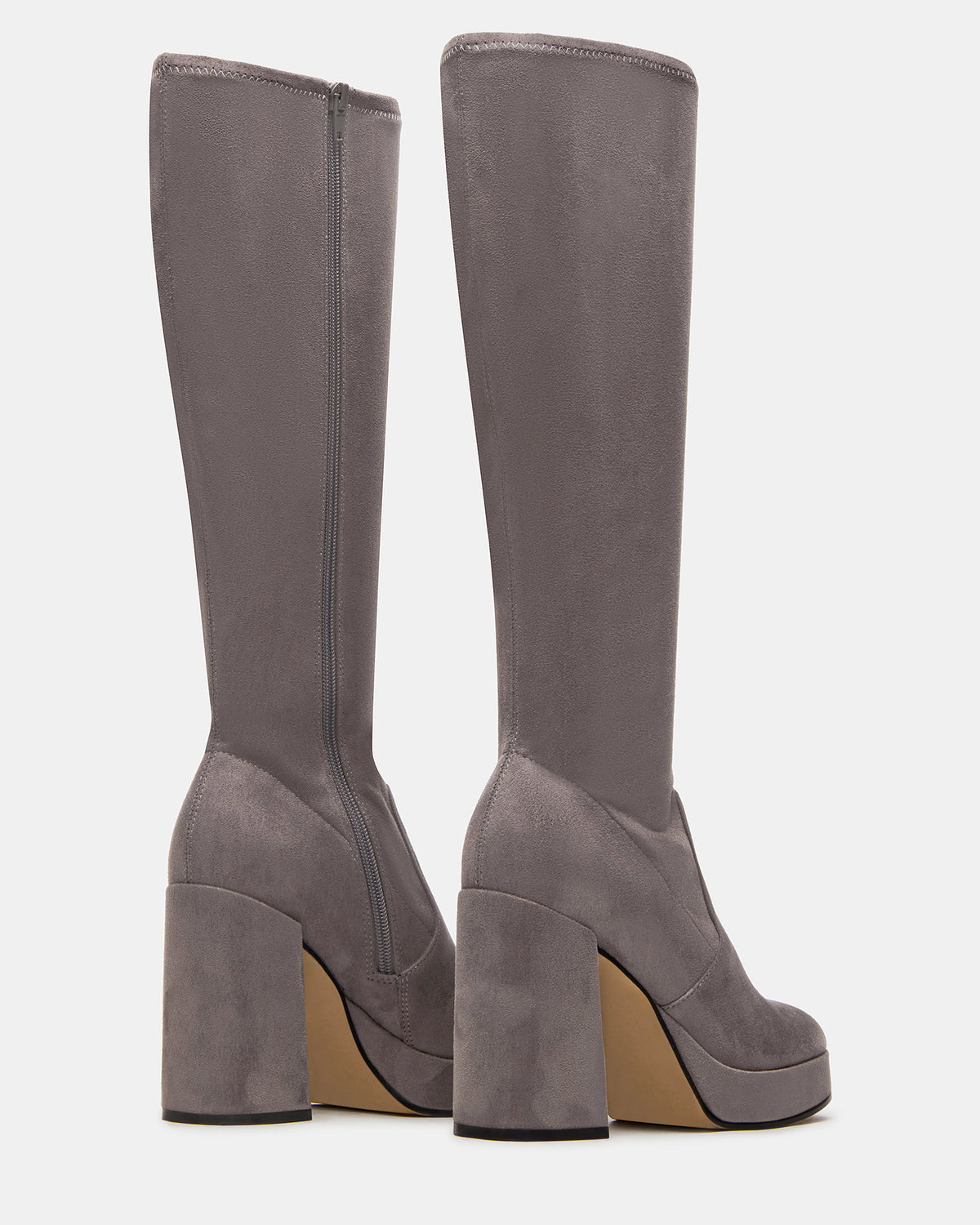 Steve Madden TWAIN Grey Knee-High Block Heel Women's Boot
