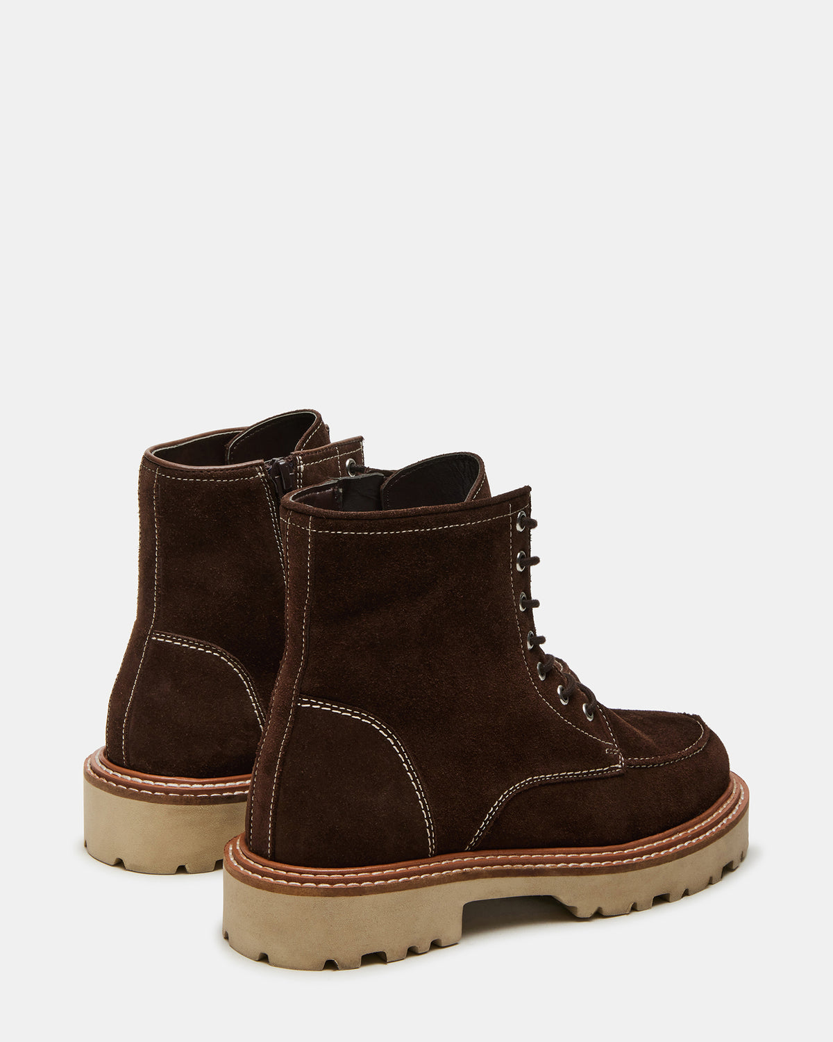 Steve Madden FOREST Brown Suede Lug Ankle Boot | Women's Booties
