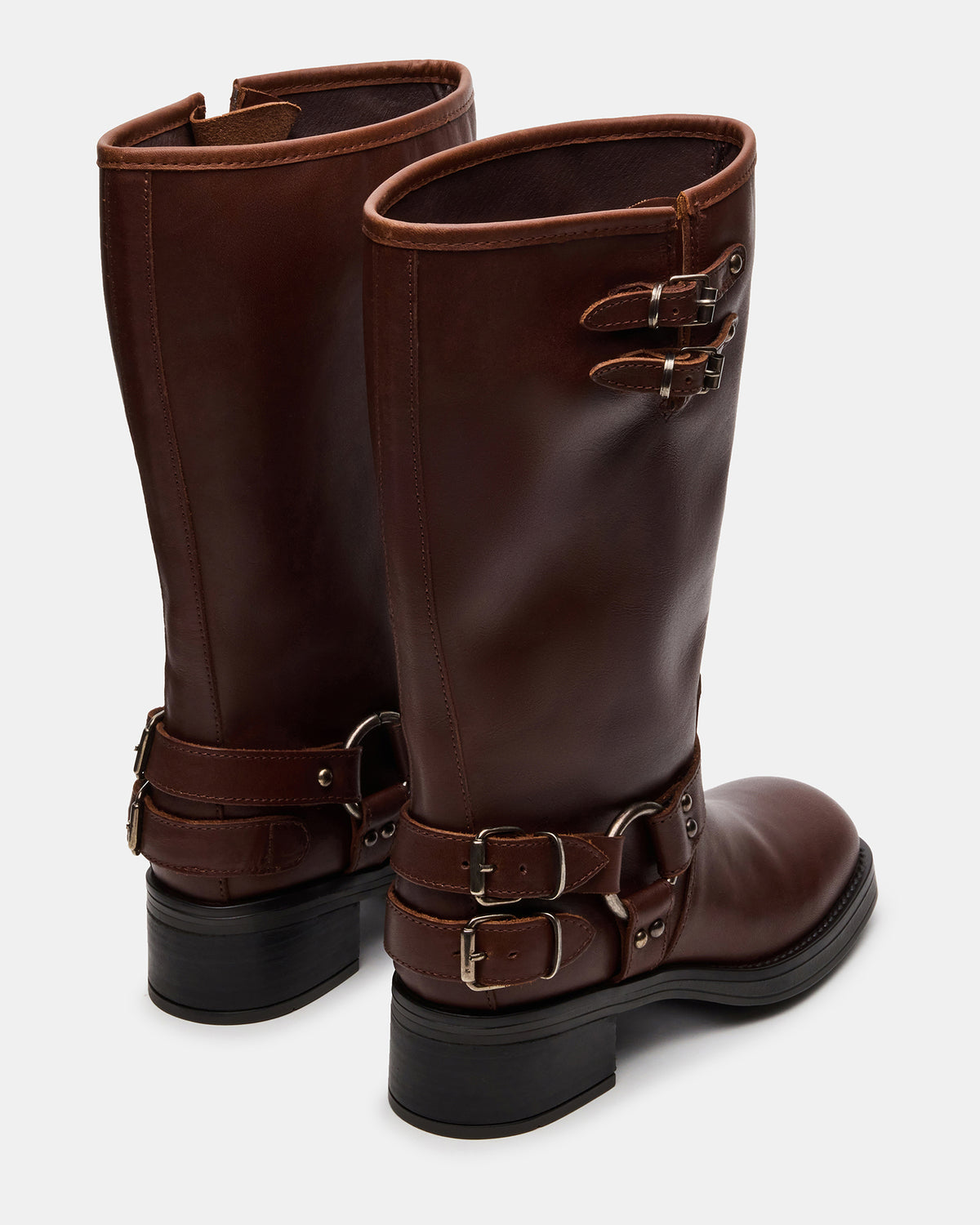Steve Madden ASTOR Brown Leather Wide Calf Knee-High Women's Boot
