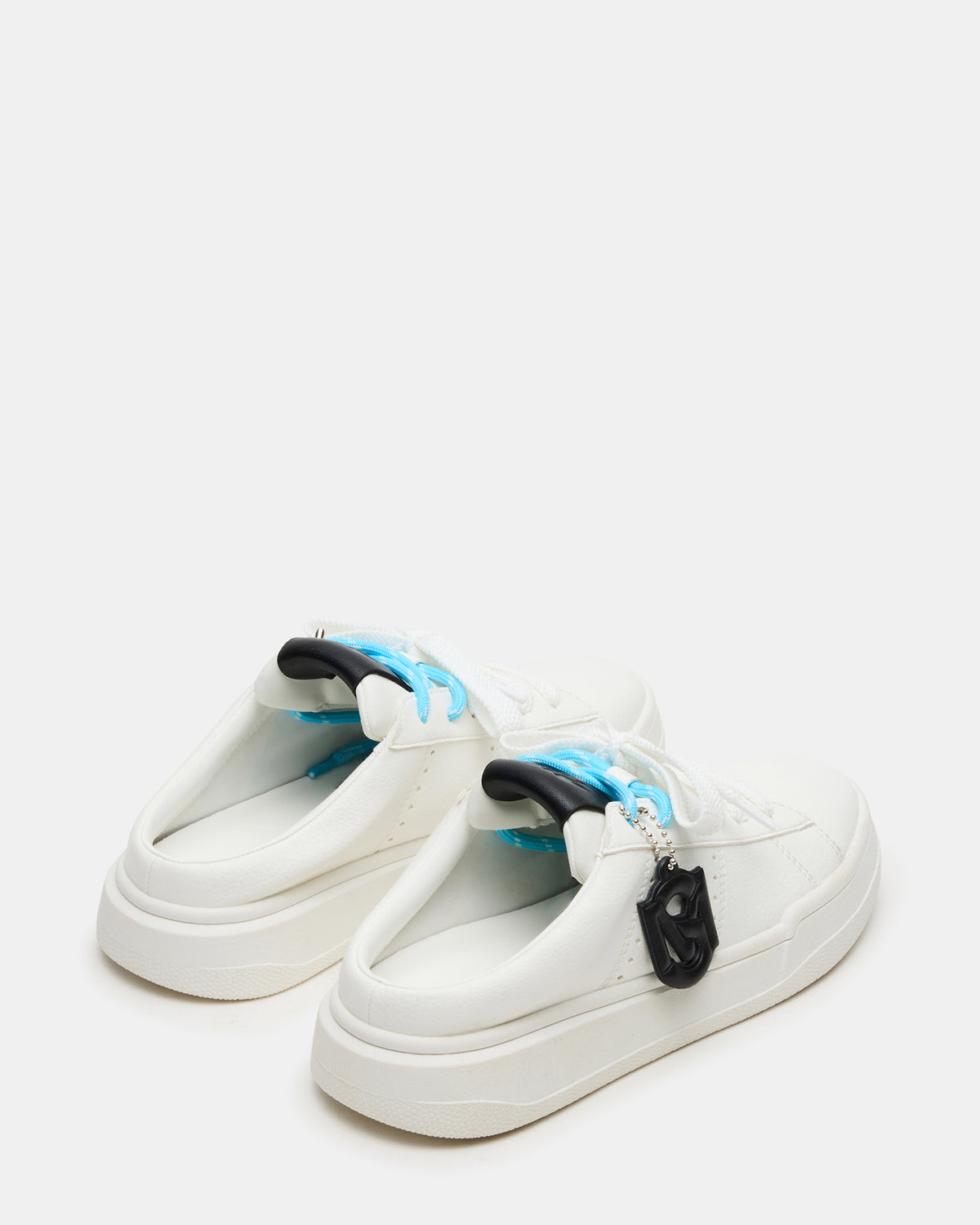 Steve Madden MARNEY White/Black Low-Top Lace-Up Mule Women's Sneaker