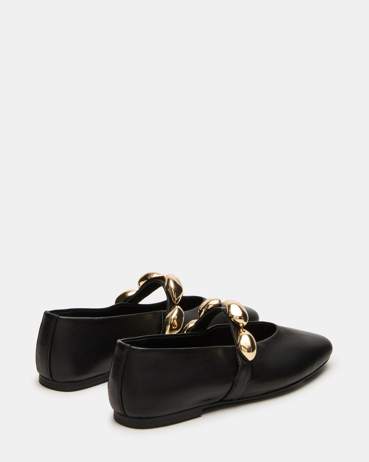 Steve Madden POPPIN Black Leather Mary Jane Ballet Women's Flat
