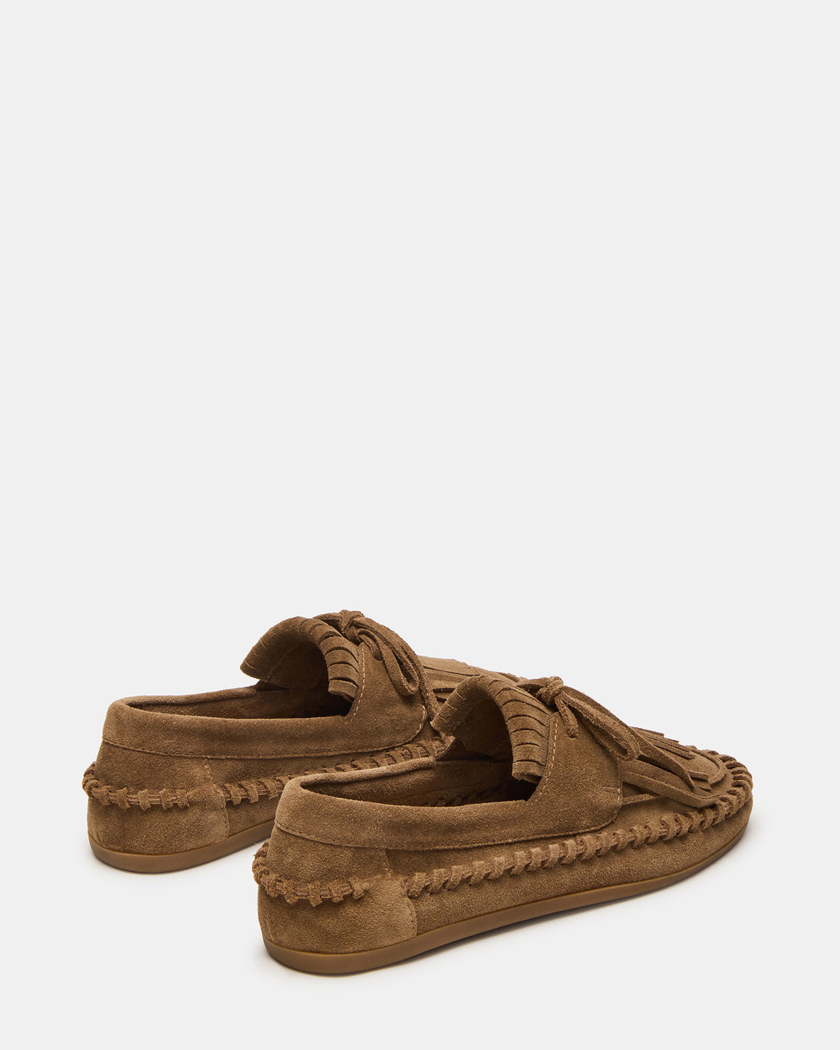 Steve Madden SAMUAL Chestnut Suede Fringe Boat Women's Loafer