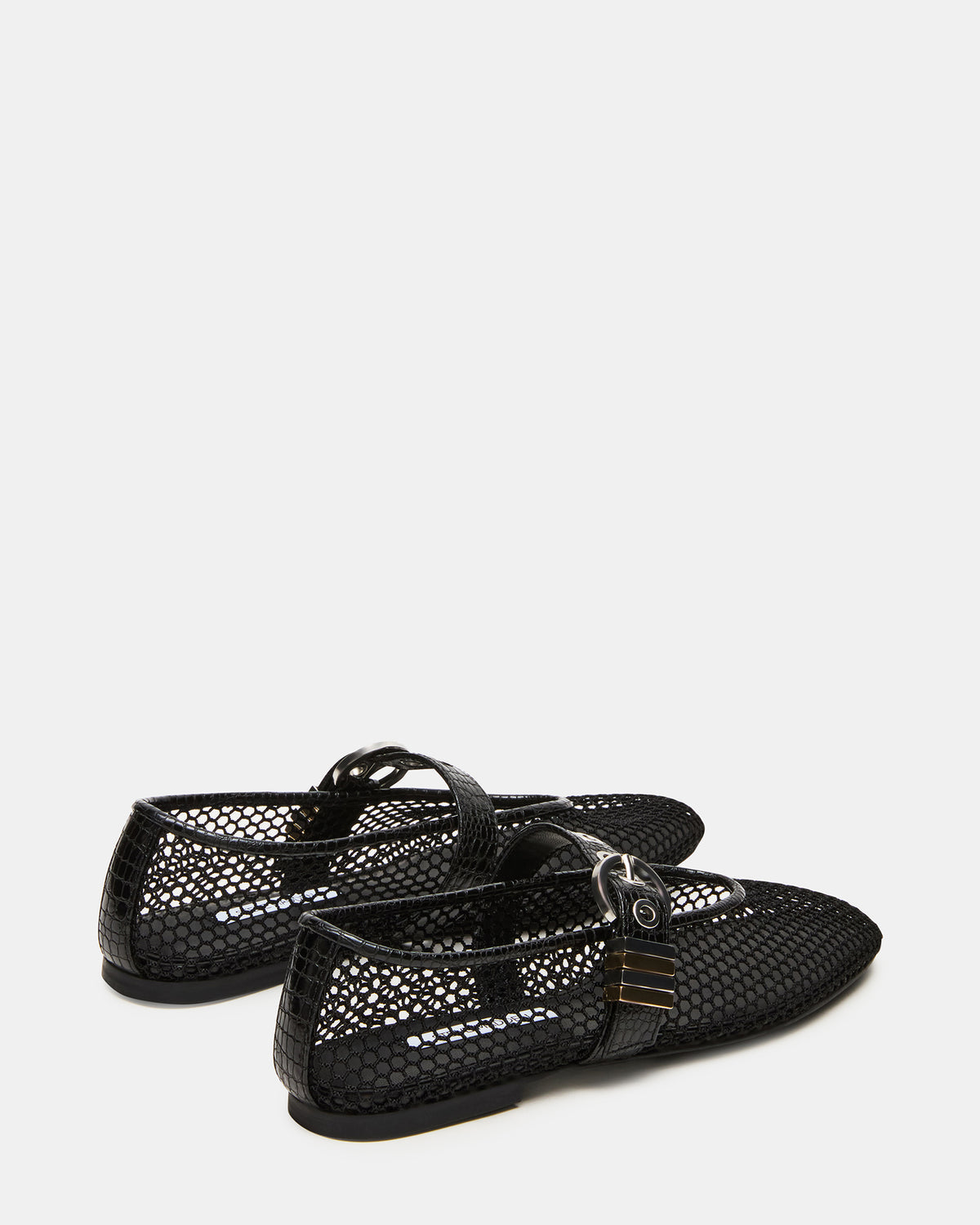 Steve Madden LUCIA Black Mesh Mary Jane Ballet Women's Flat