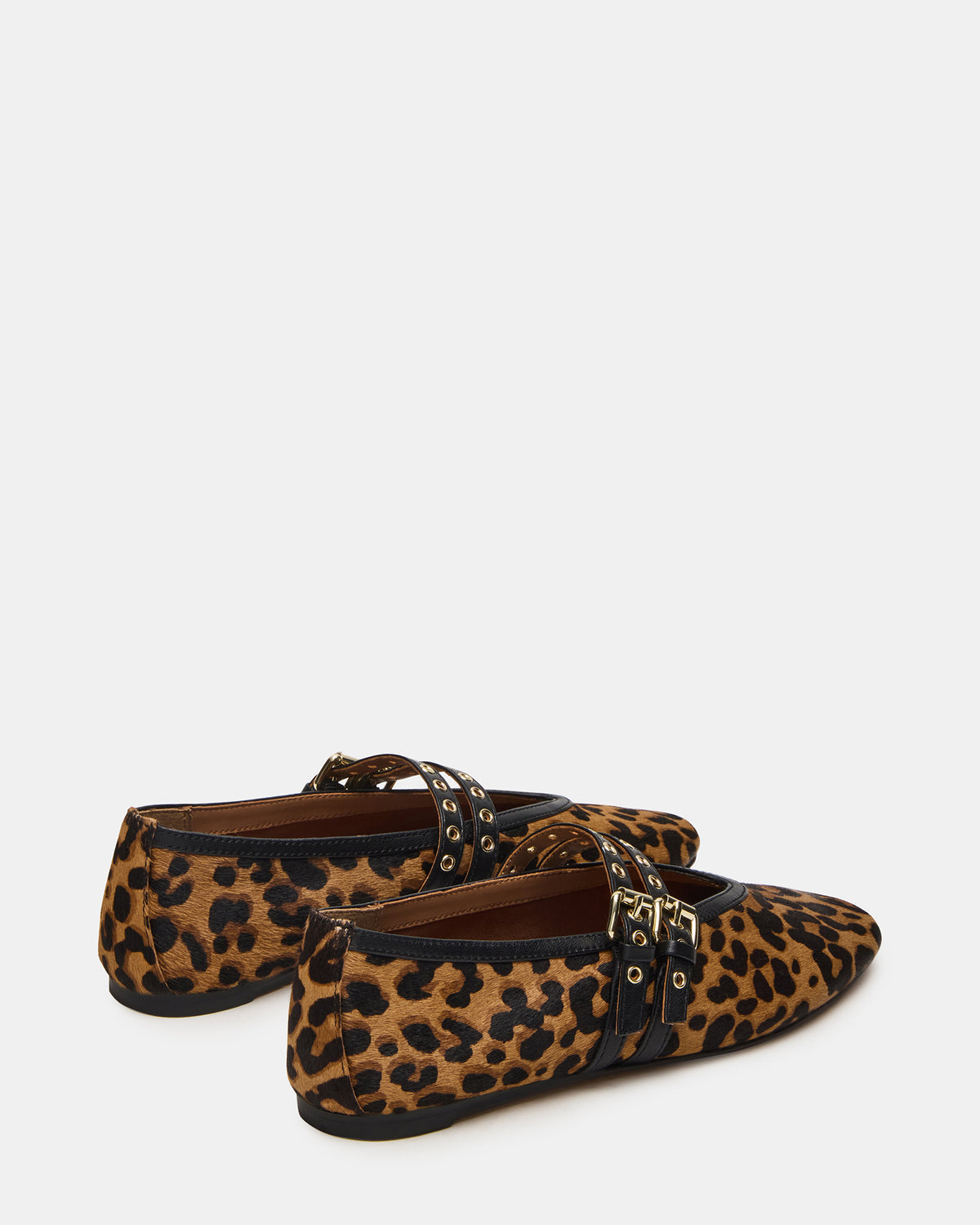 Steve Madden LYDIA Leopard Square-Toe Mary Jane Ballet Women's Flat