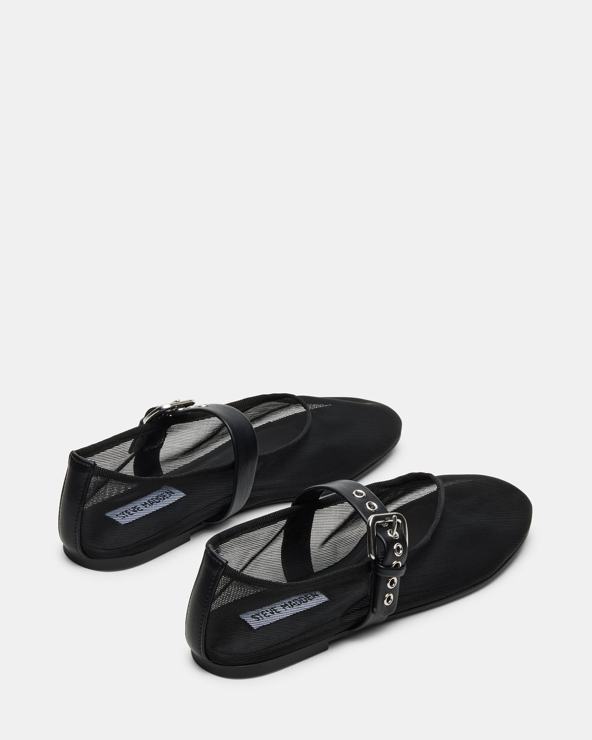 Steve Madden MITSY Black/Black Mary Jane Mesh Ballet Women's Flat