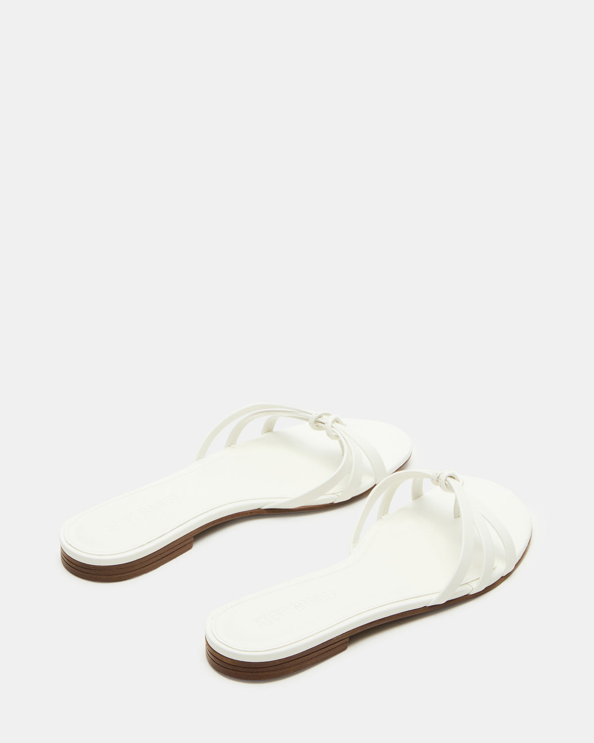 Steve Madden CALISSI White Leather Strappy Women's Slide Sandal