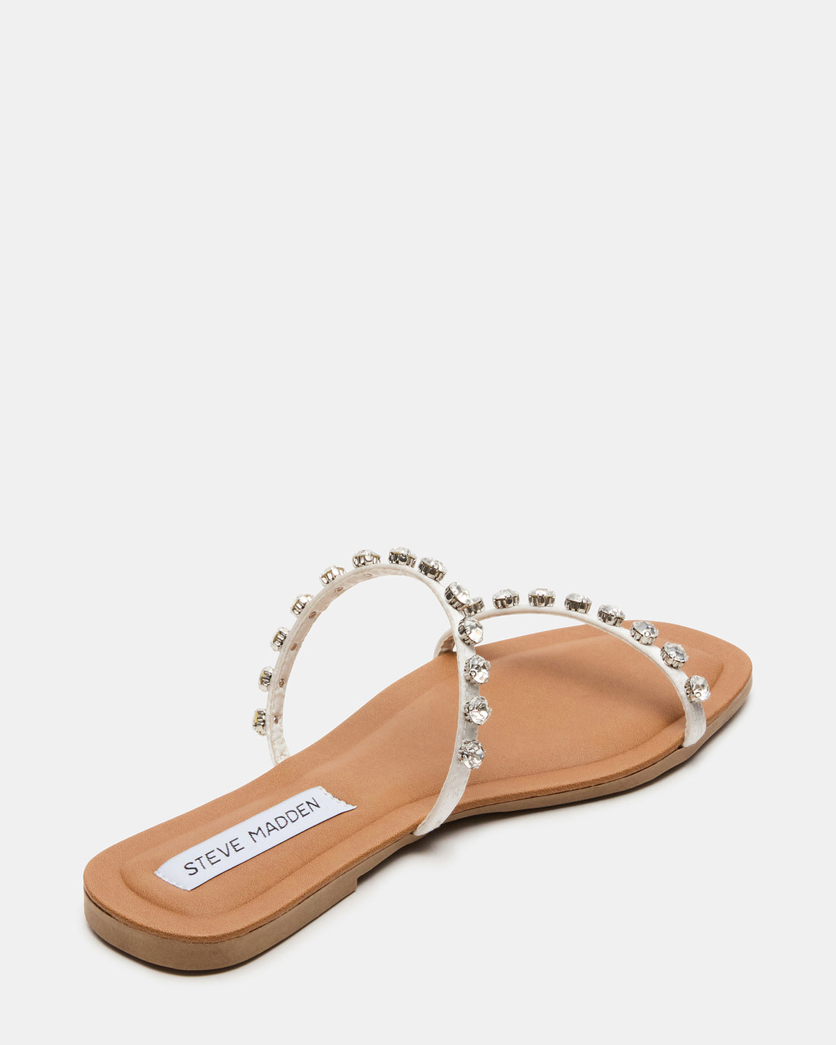 Steve Madden RETREAT Rhinestones Women's Strappy Square-Toe Slide Sandal