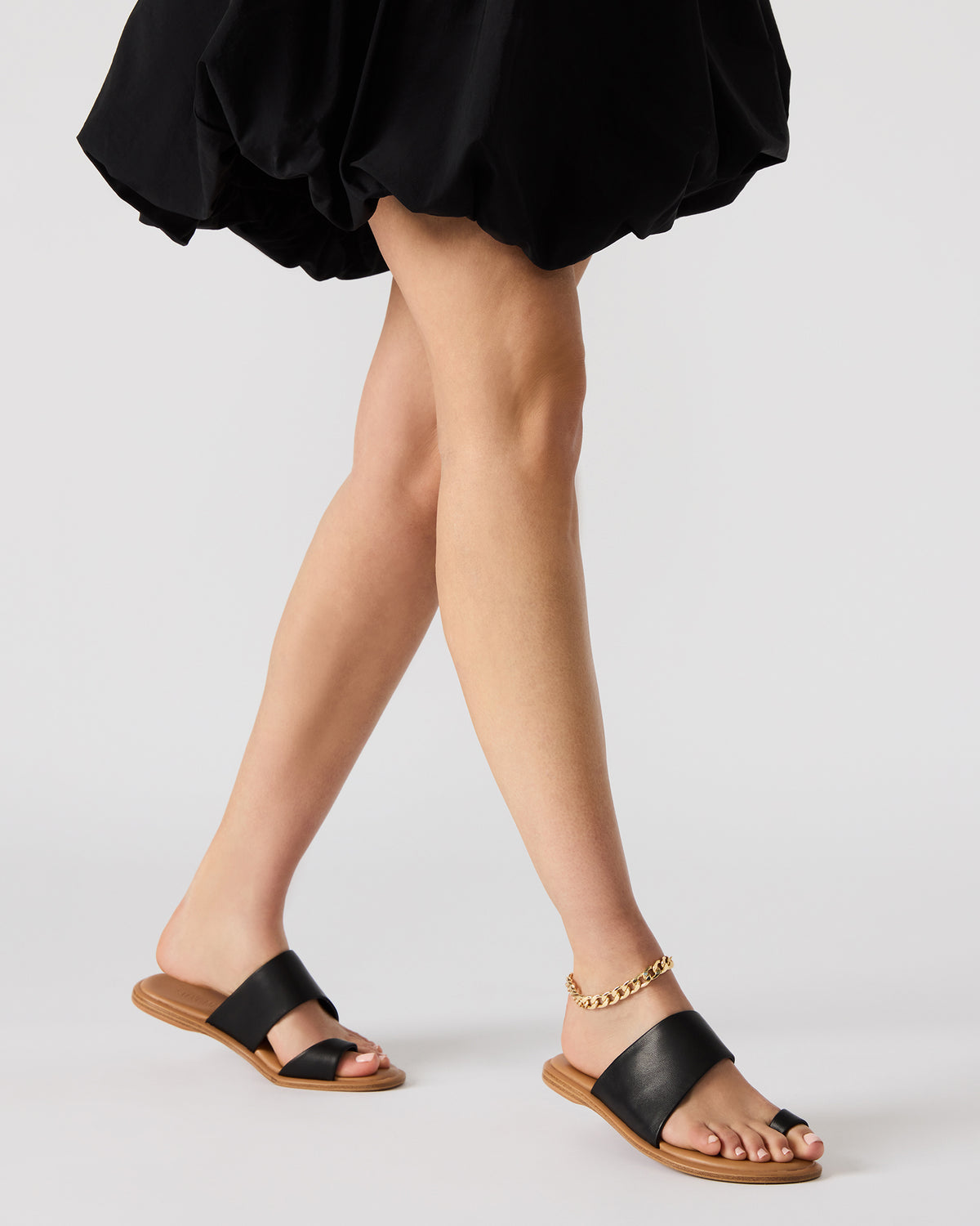 Steve Madden ZANI Olive Leather Women's Slide Sandal