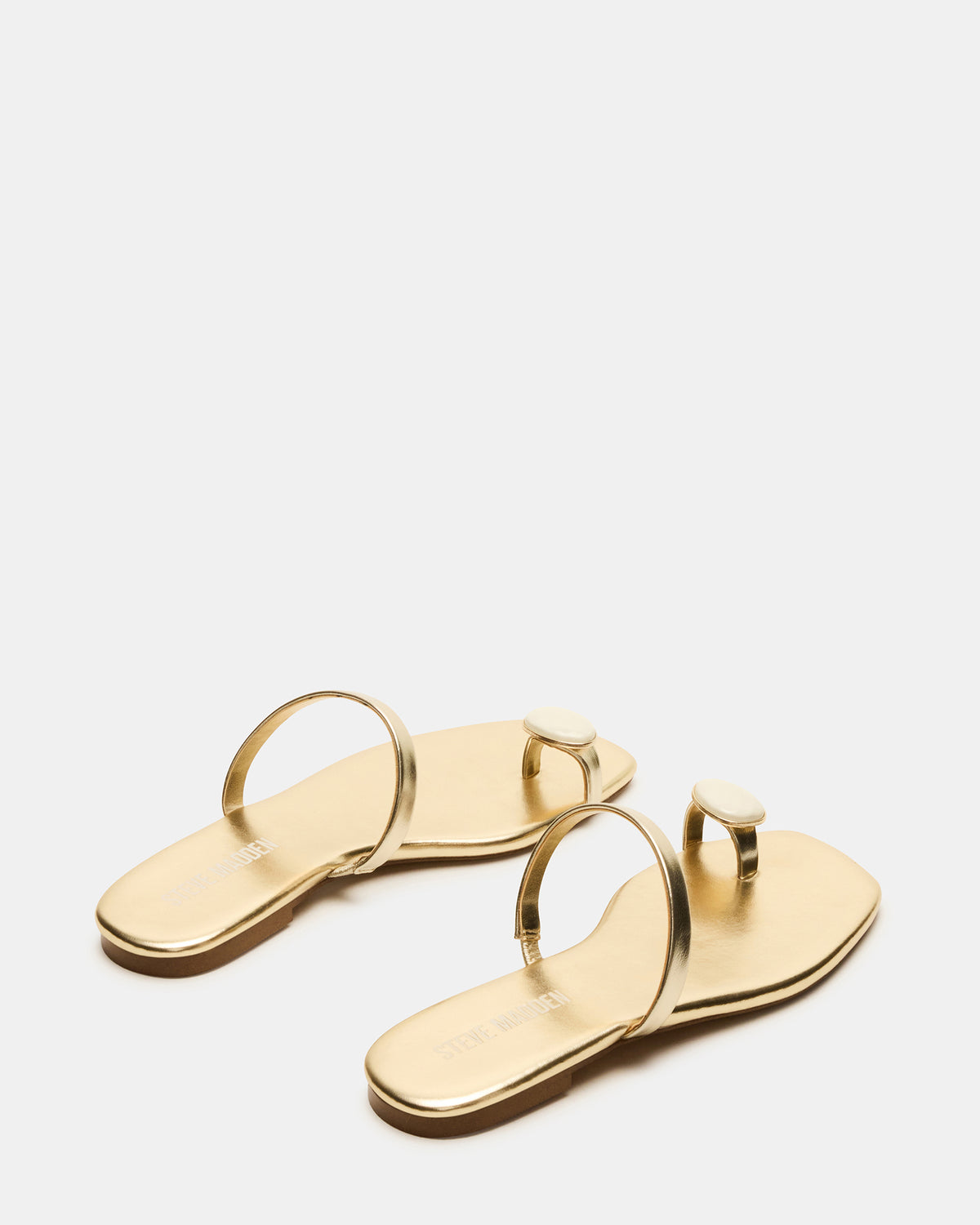 Steve Madden TAMARA Gold Flat Square-Toe Women's Sandal