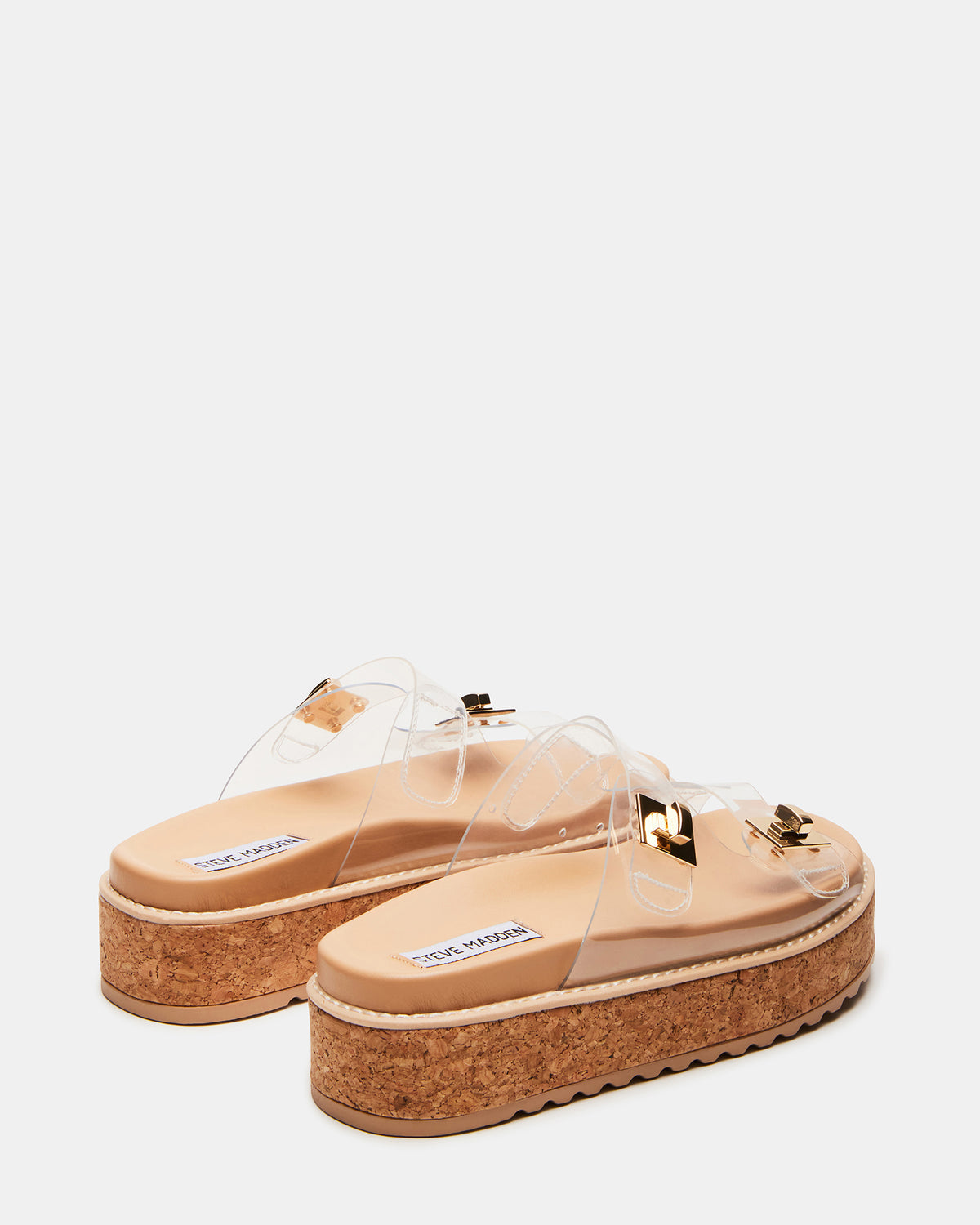 Steve Madden BIGSCHMONA Clear Suede Women's Platform Slide Sandal