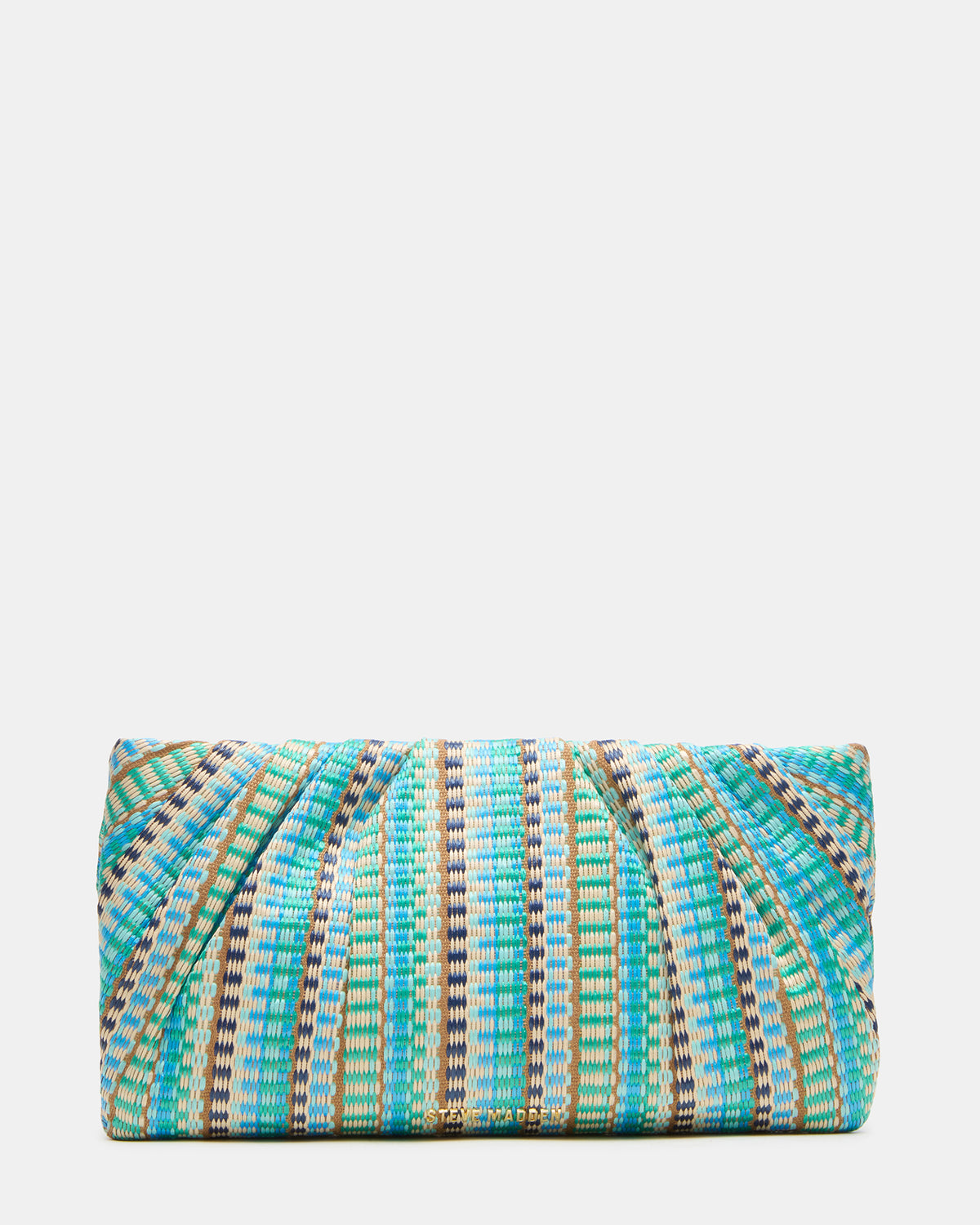 Steve Madden PALOMAA Bag Blue/Multi Straw Clutch Crossbody Handbag