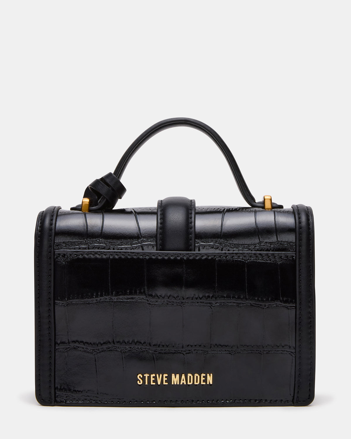 Steve Madden CLARK Bag Black Structured Top-Handle Mini Handbag