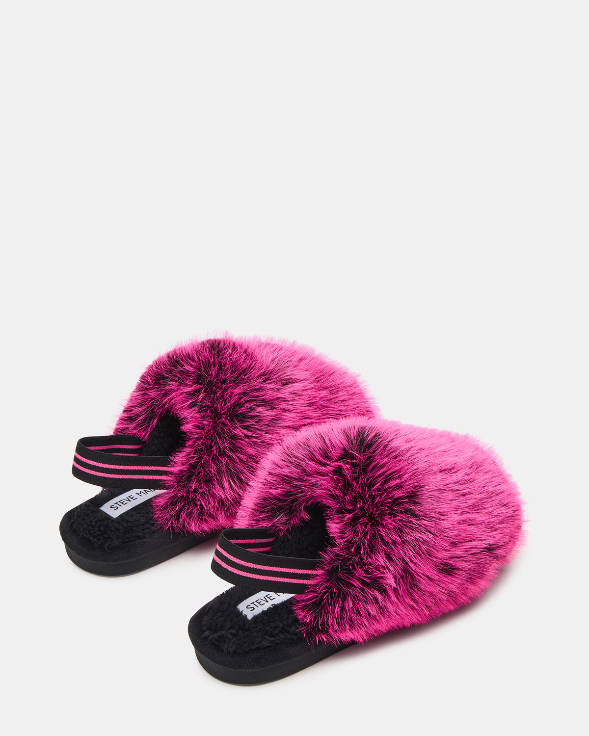 Steve Madden Kids' POOF Fushia Slip-On Faux Fur Girls' Flat