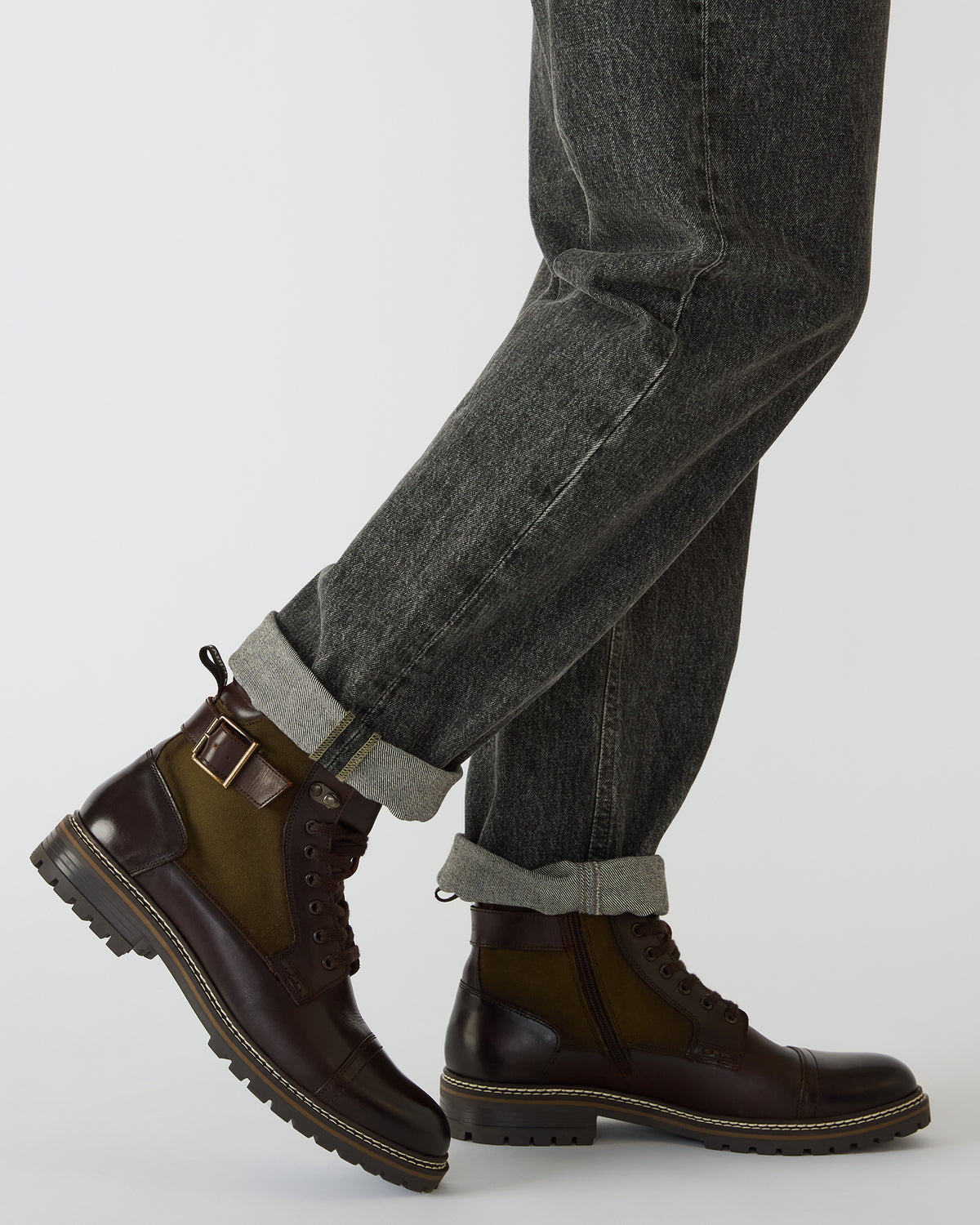 Steve Madden REID Cognac Lace-Up Lug Men's Ankle Boot
