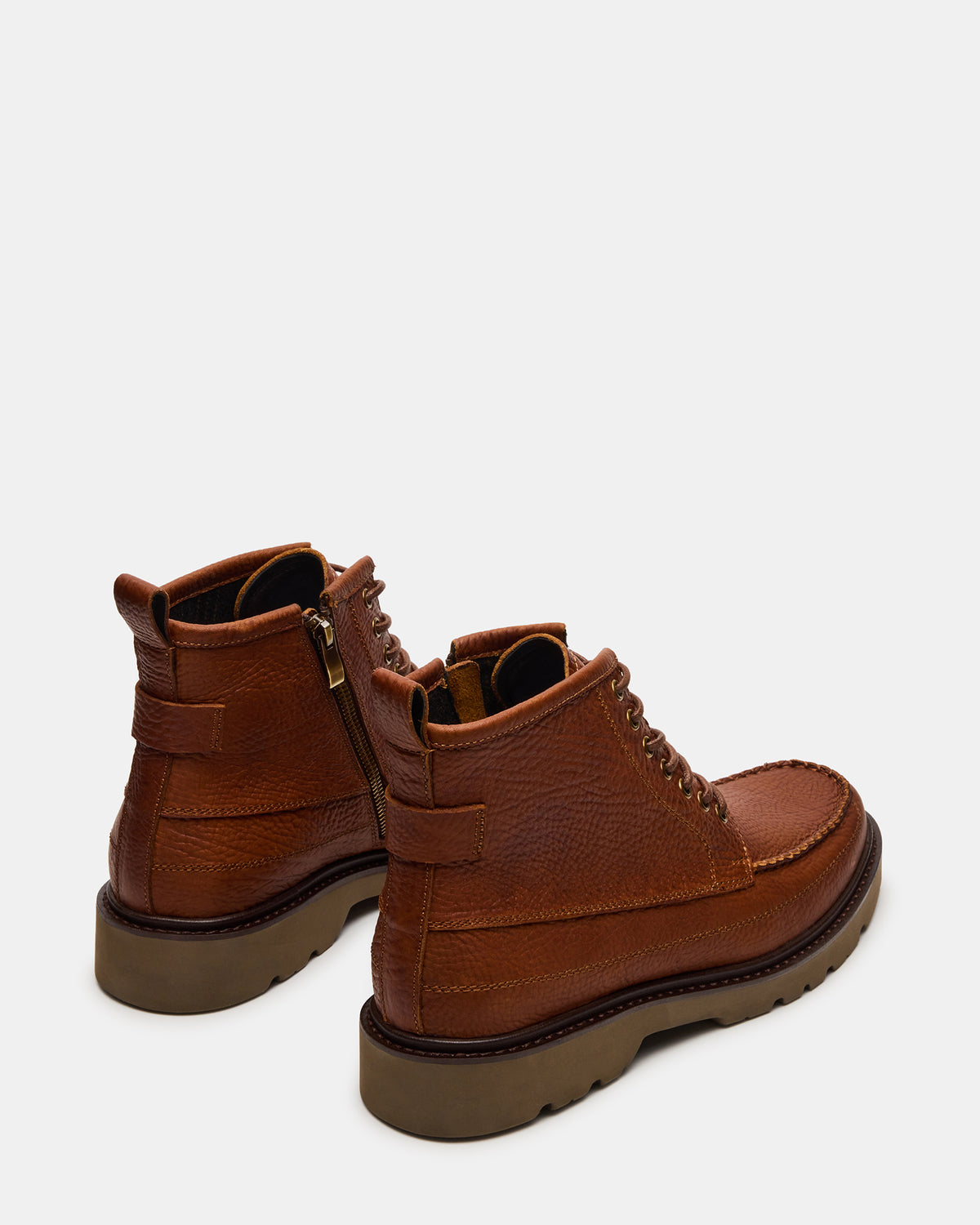 Steve Madden DAEL Brown Leather Lace-Up Men's Ankle Boot