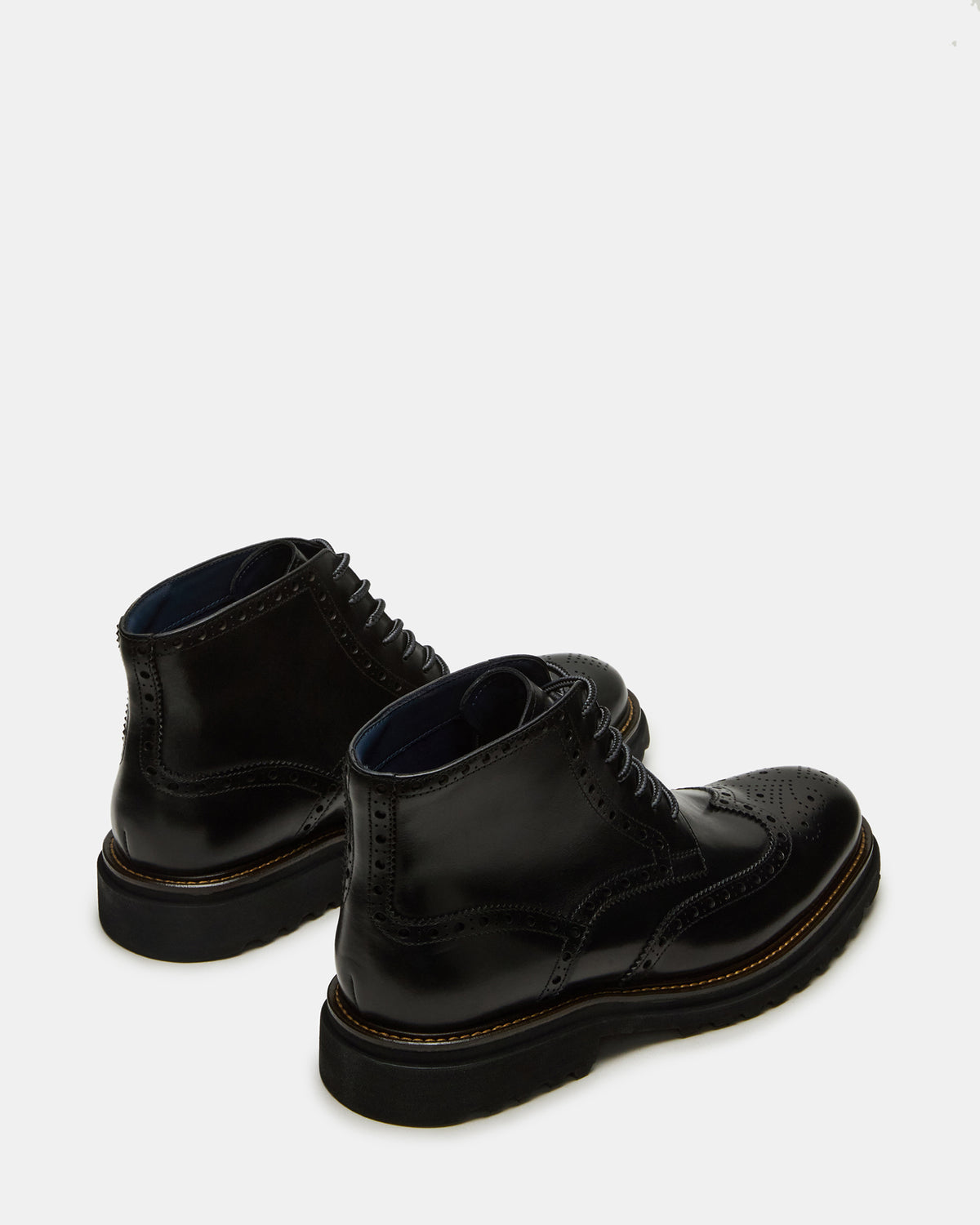 Steve Madden KODA Black Leather Lace-Up Men's Ankle Boot