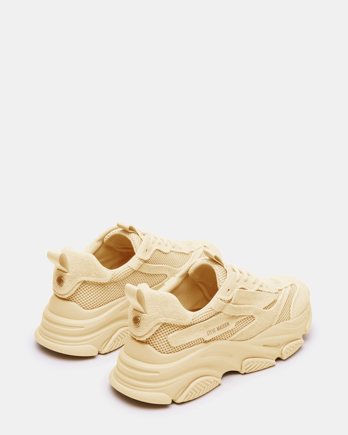 Steve Madden POSSESS Taupe Suede Low-Top Lace-Up Men's Sneaker