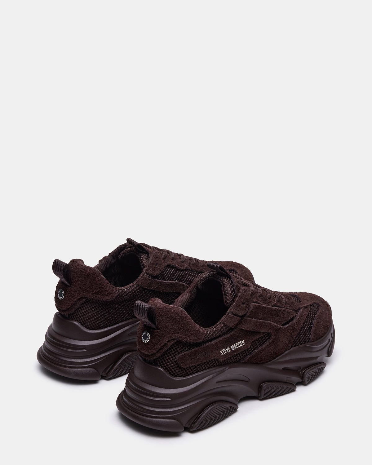 Steve Madden POSSESS Brown Suede Low-Top Lace-Up Men's Sneaker